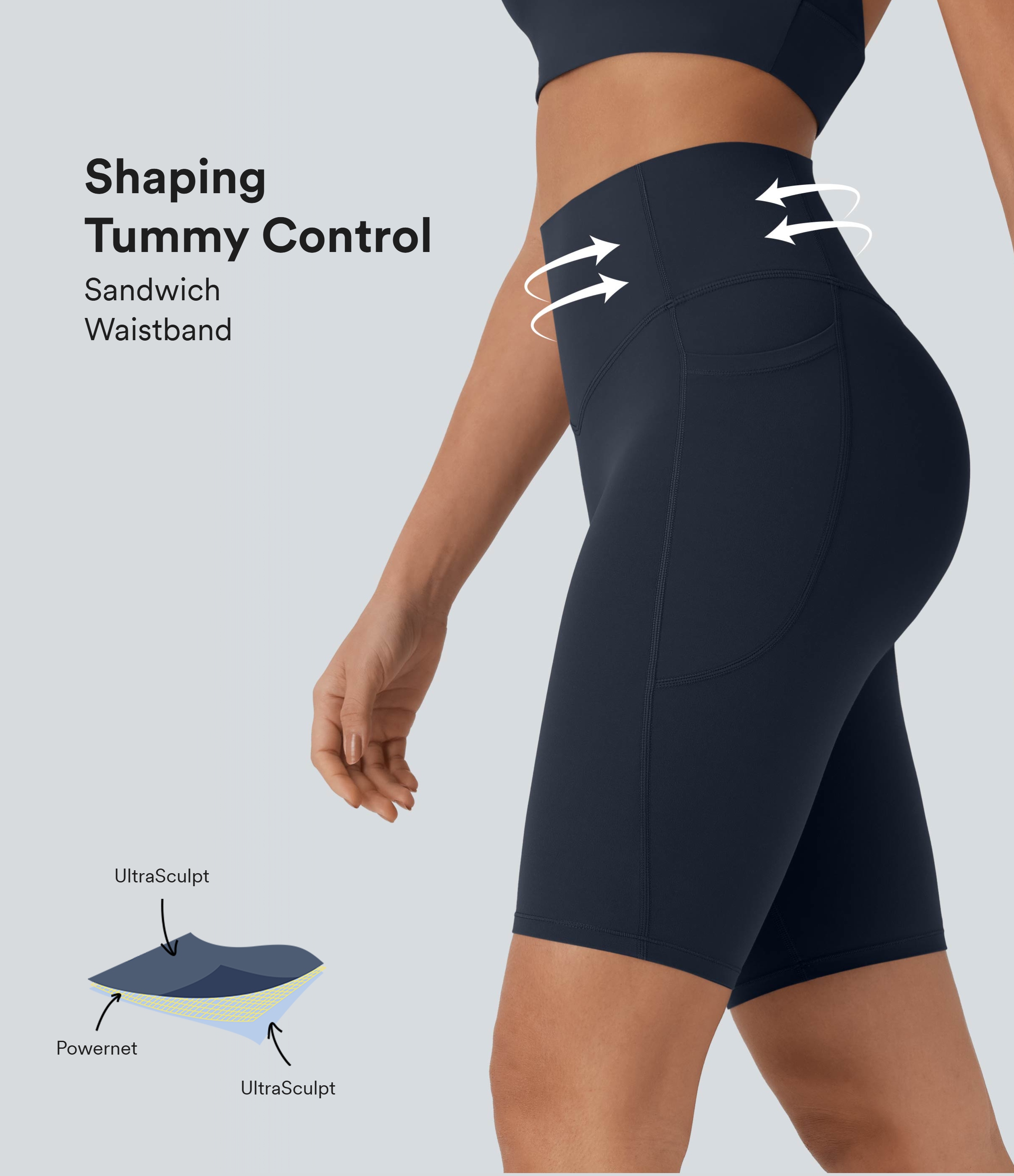 Halara UltraSculpt™ High Waisted Tummy Control Pocket Shaping Training Bike Shorts 9''