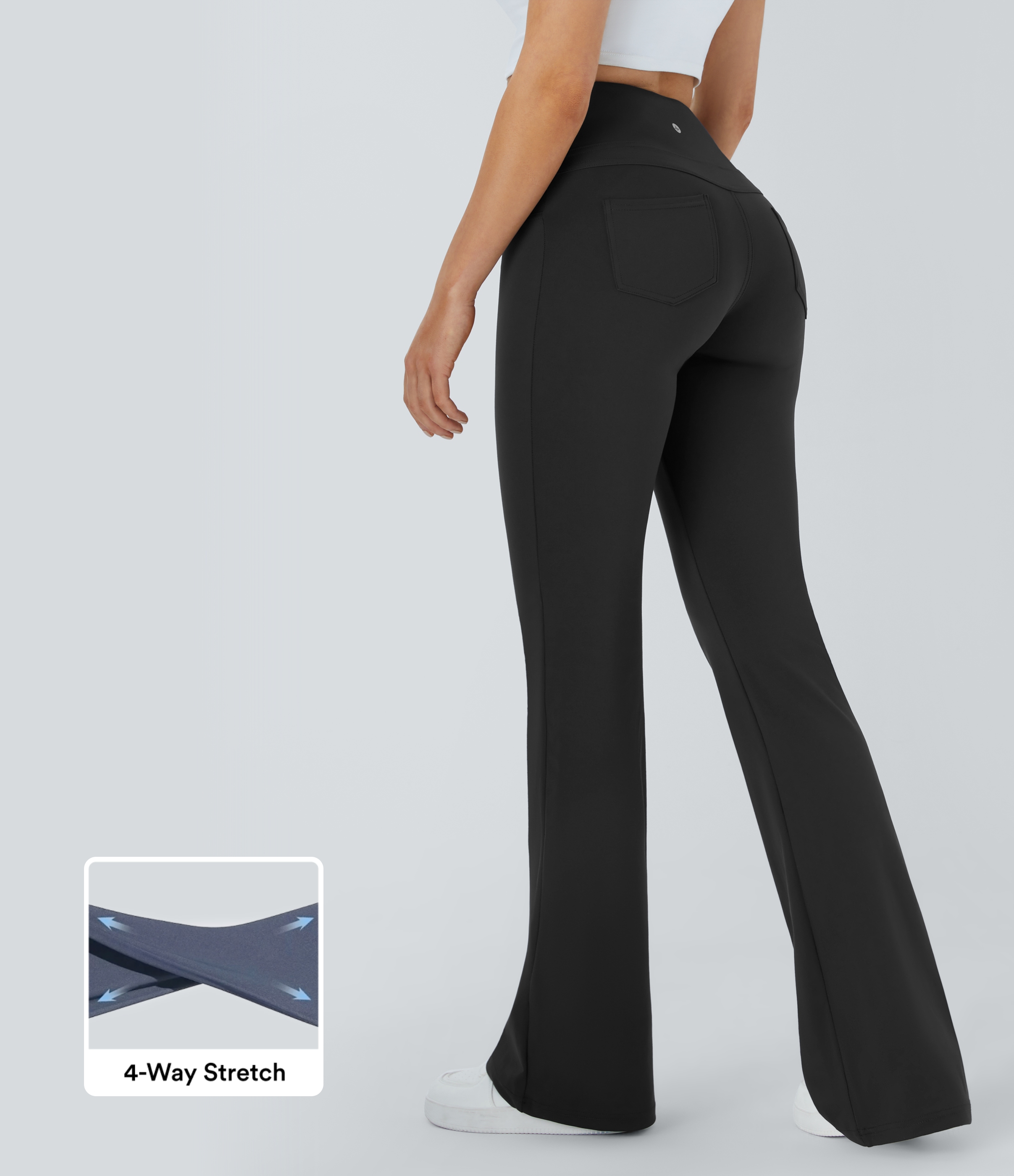 High Waisted Pocket Women Flare Yoga Leggings