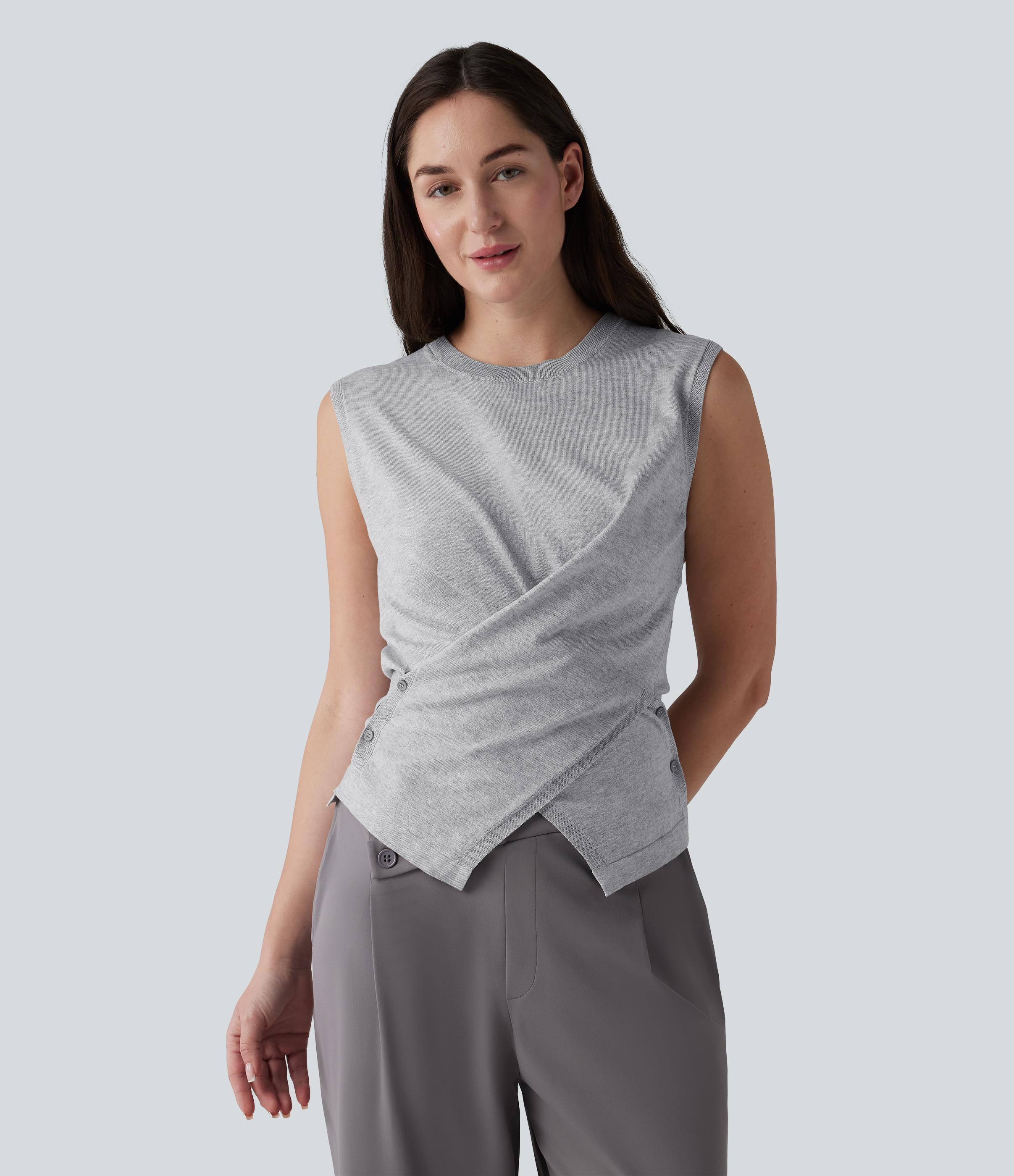 Gilet pull décontracté col rond