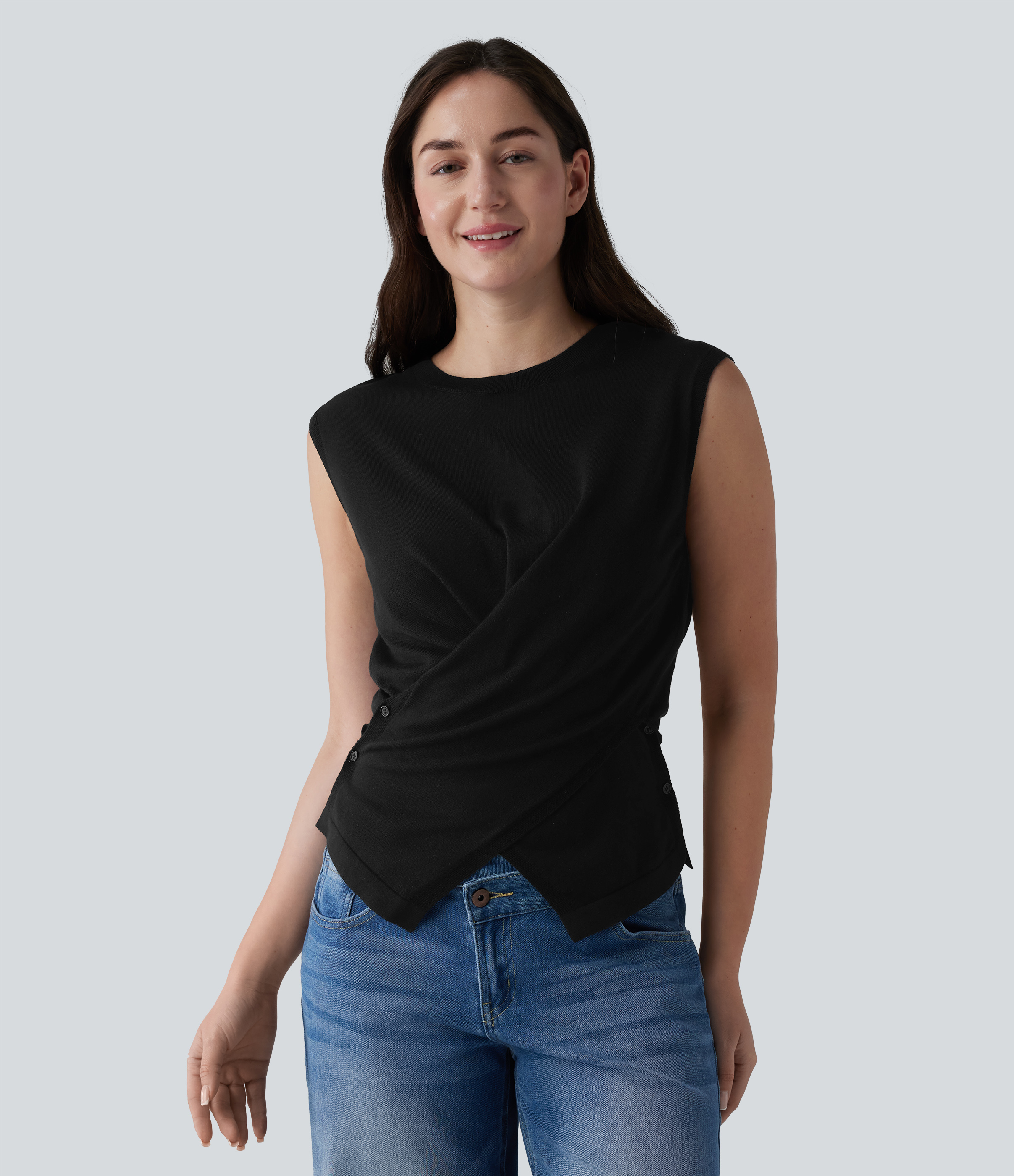 Gilet pull décontracté col rond