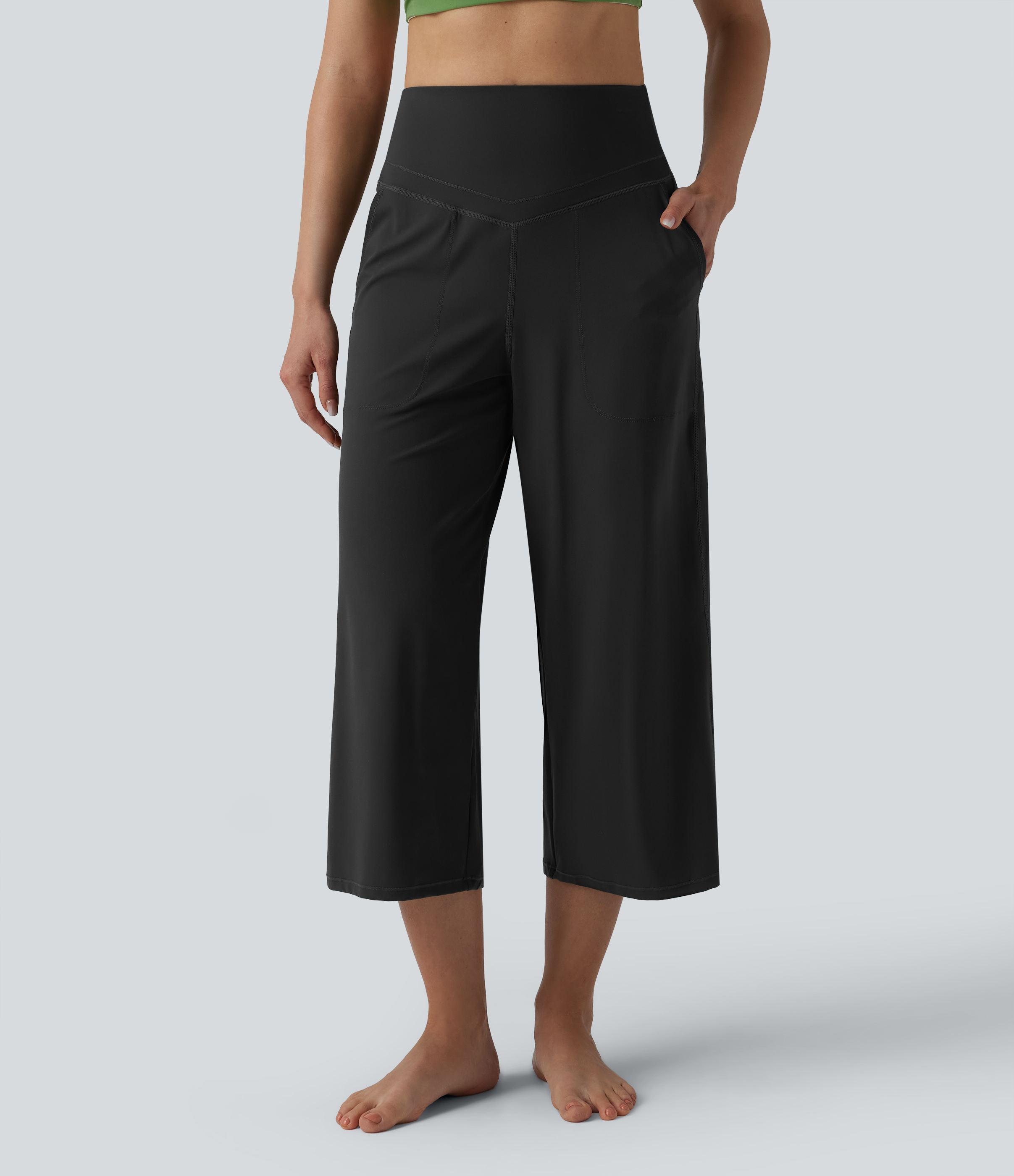 Halara UltraSculpt™ High Waisted Tummy Control Straight Leg Cropped Yoga Pants with Pockets