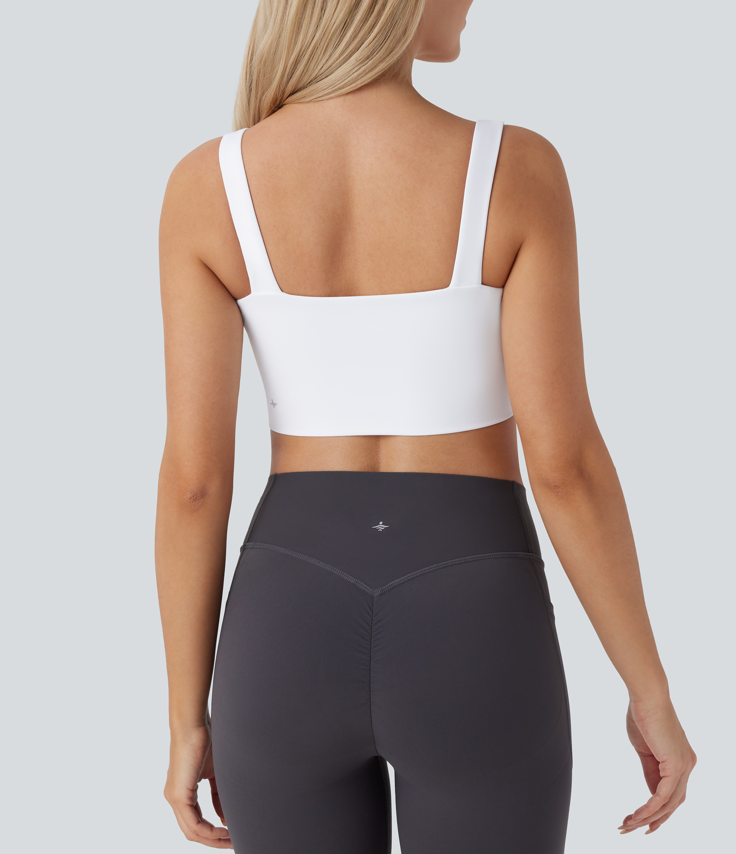 Halara Softlyzeroв„ў Airy Low Support Twisted Cut Out Backless Cool Touch Yoga Sports Bra-UPF50+-D/DD/DDD/F Cups  - White - L push up bra 