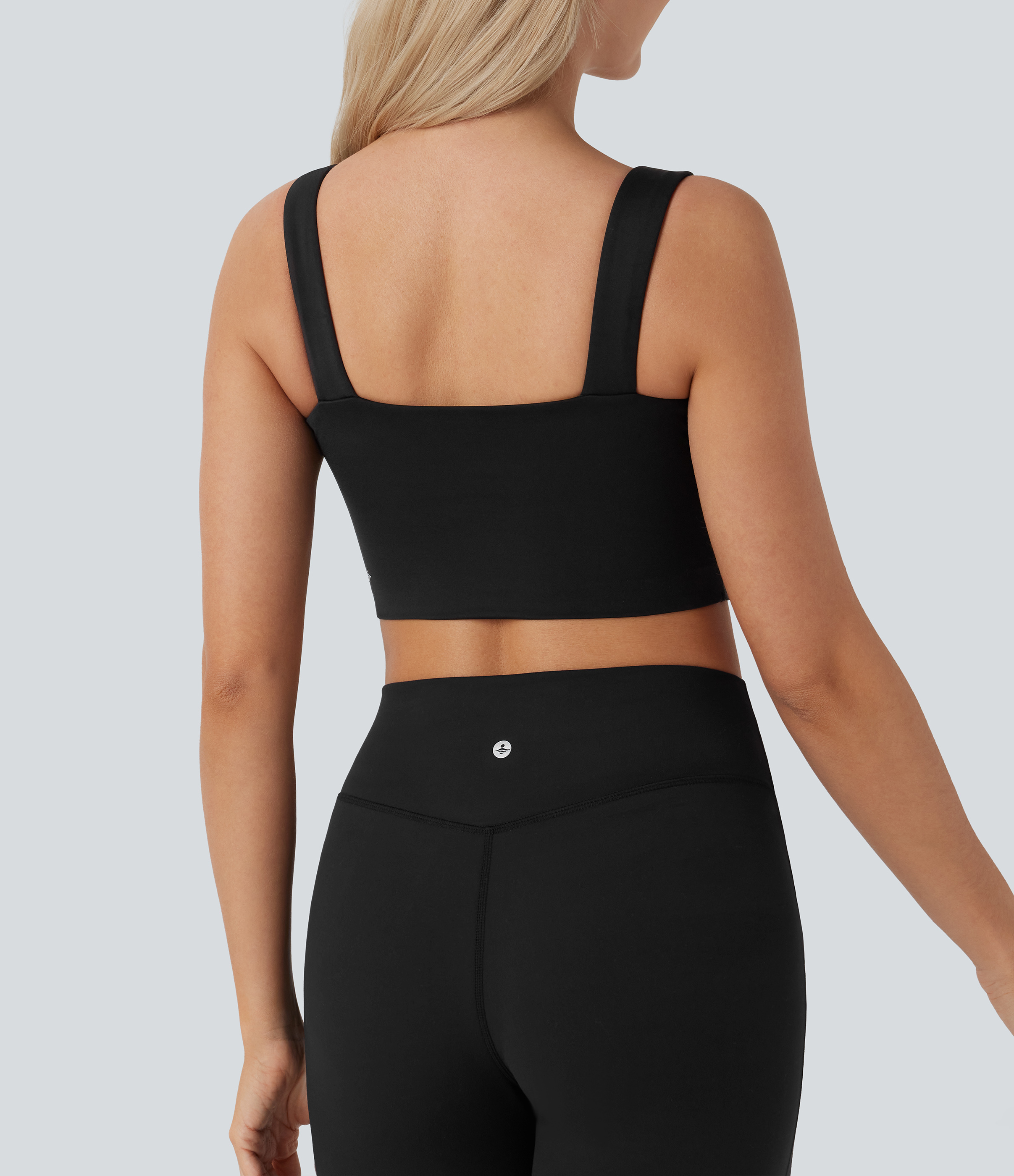 Halara Softlyzeroв„ў Airy Low Support Twisted Cut Out Backless Cool Touch Yoga Sports Bra-UPF50+-D/DD/DDD/F Cups  - Black - XL push up bra 