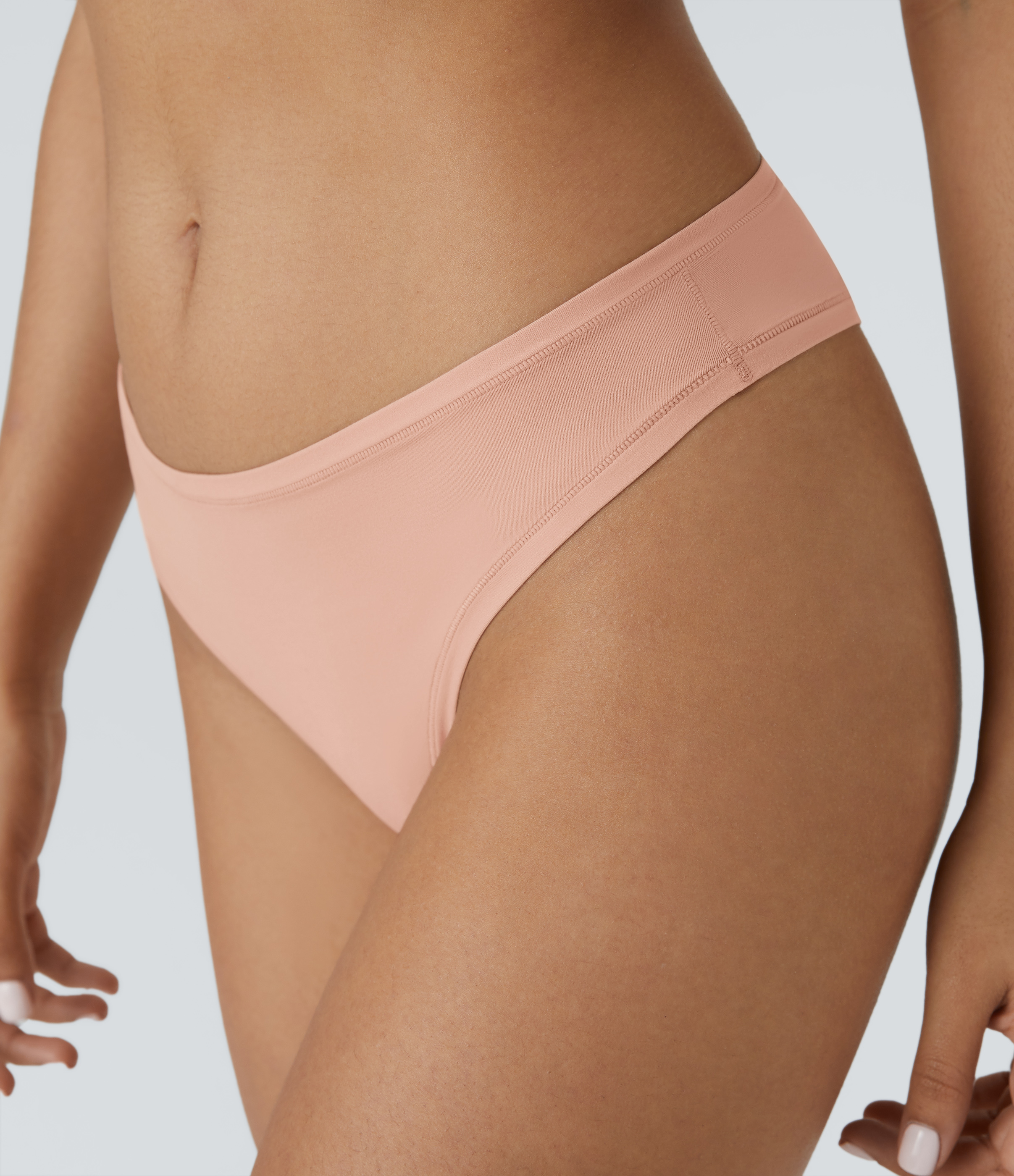 Halara High Stretch Skin Friendly Low Rise Lounge Underwear Panties  - Maple Sugar - L 