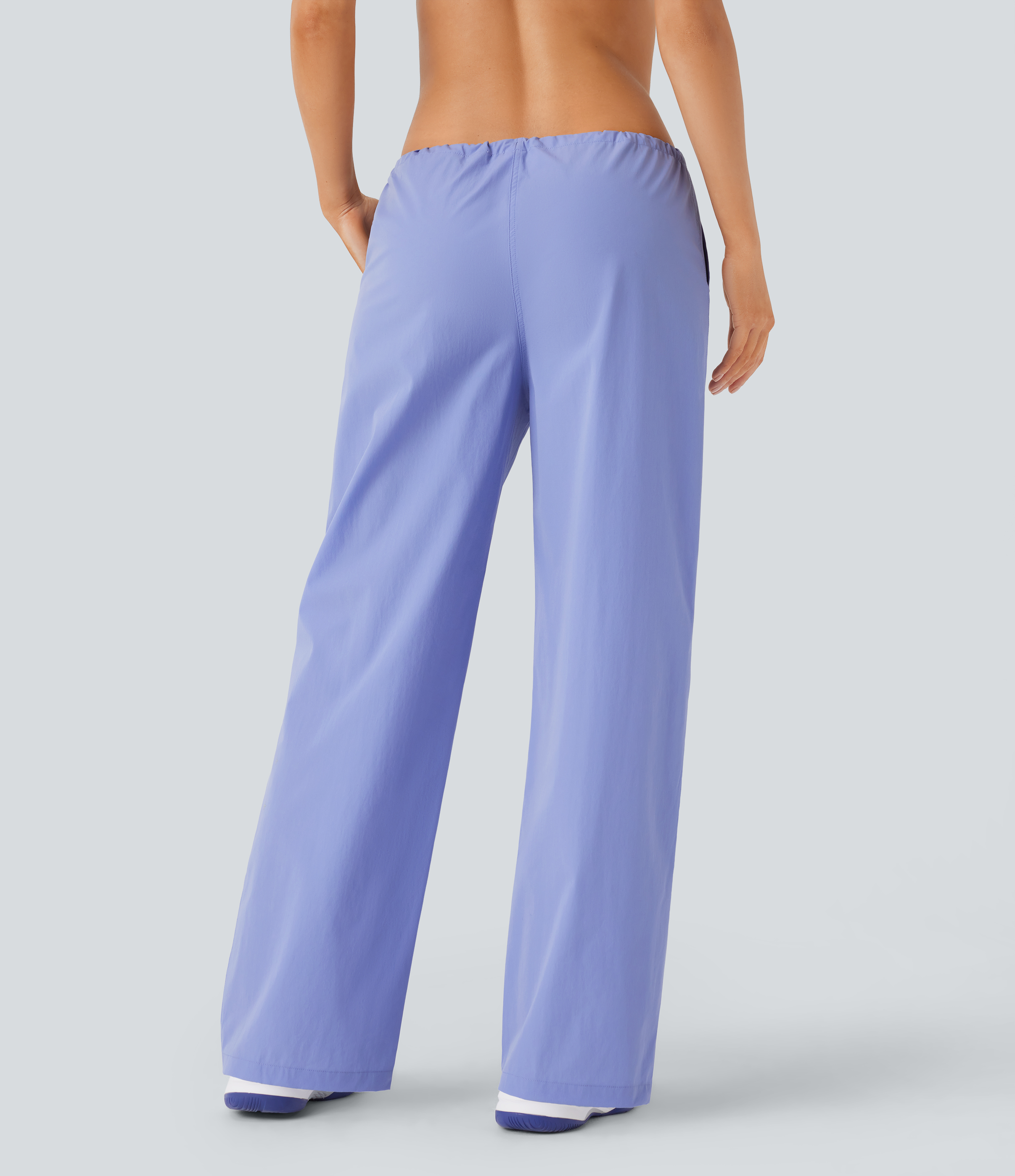 Halara Water Repellent Wear-Resistant Low Rise Adjustable Drawcord Side Pocket Straight Leg Yoga Pants  - Azure Haze - XL(regular) 