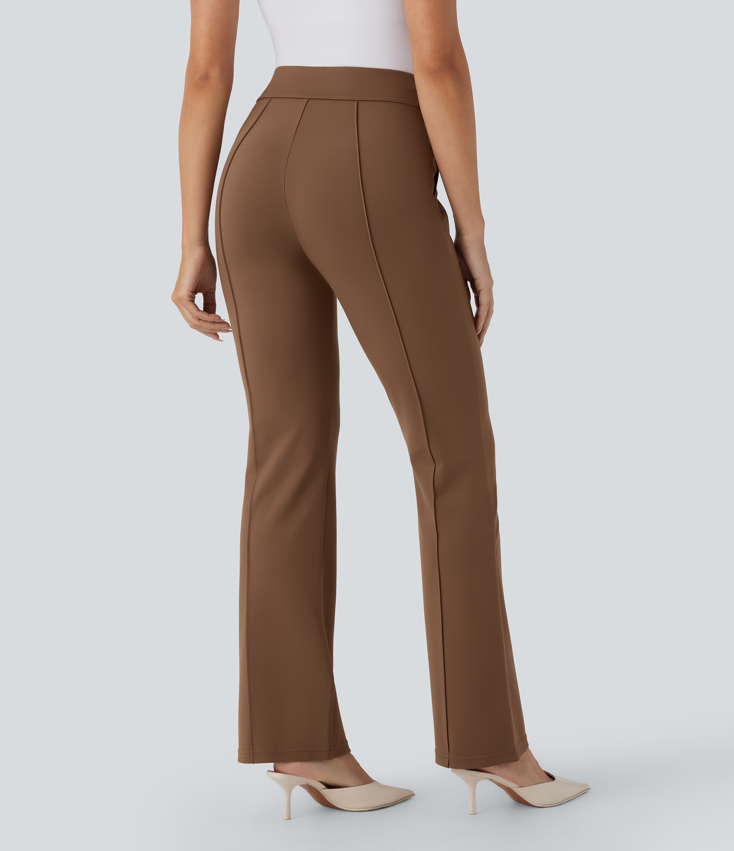 Halara Halara Flexв„ў High Waisted Side Pockets Bootcut Work Pants  - Teak - XL(regular) sweatpants jogger pants stacked sweatpants 