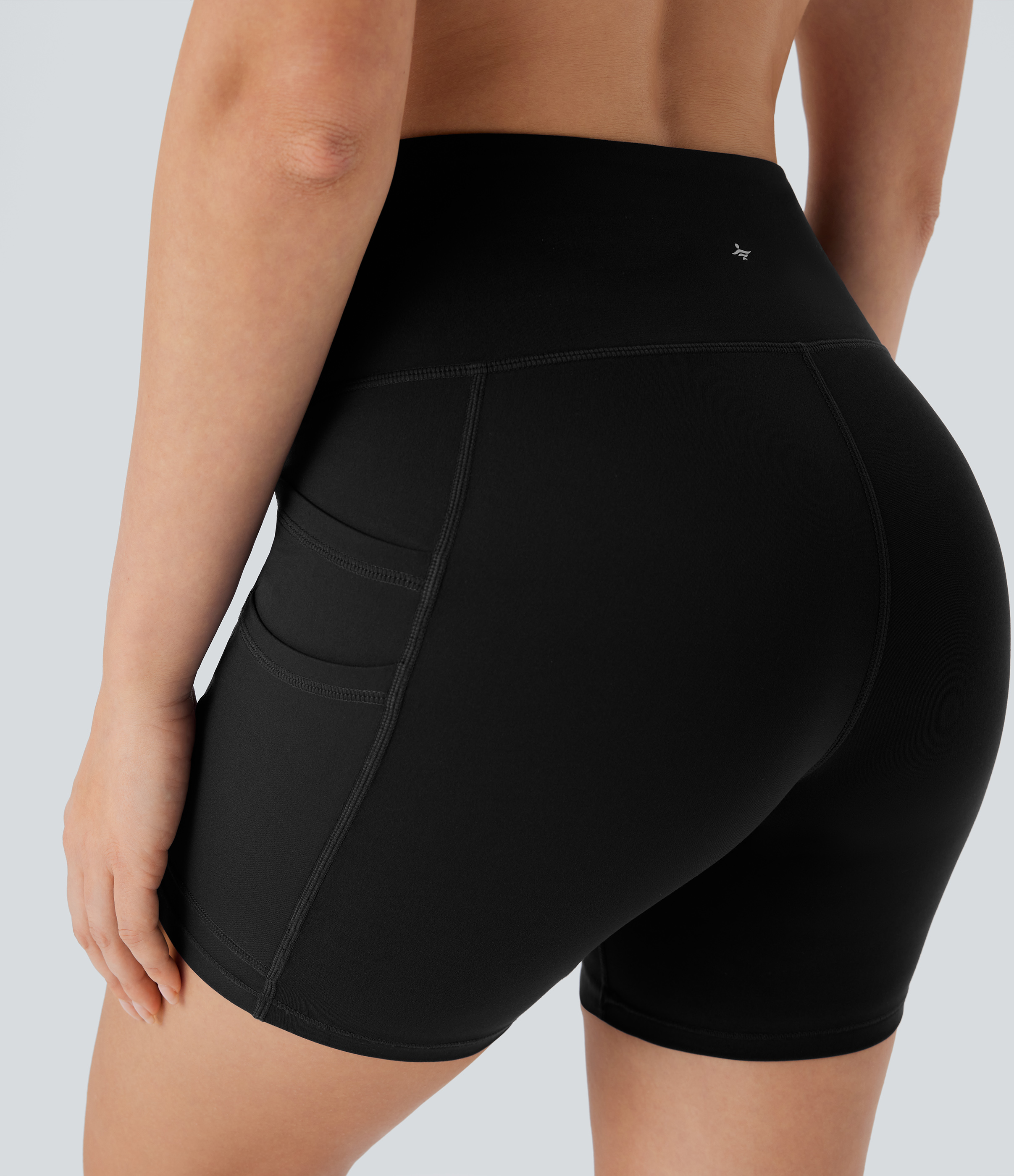 Halara Softlyzeroв„ў High Waisted Double Pockets Yoga Biker Shorts 5``-UPF50+  - Black - L biker shorts women black biker shorts 