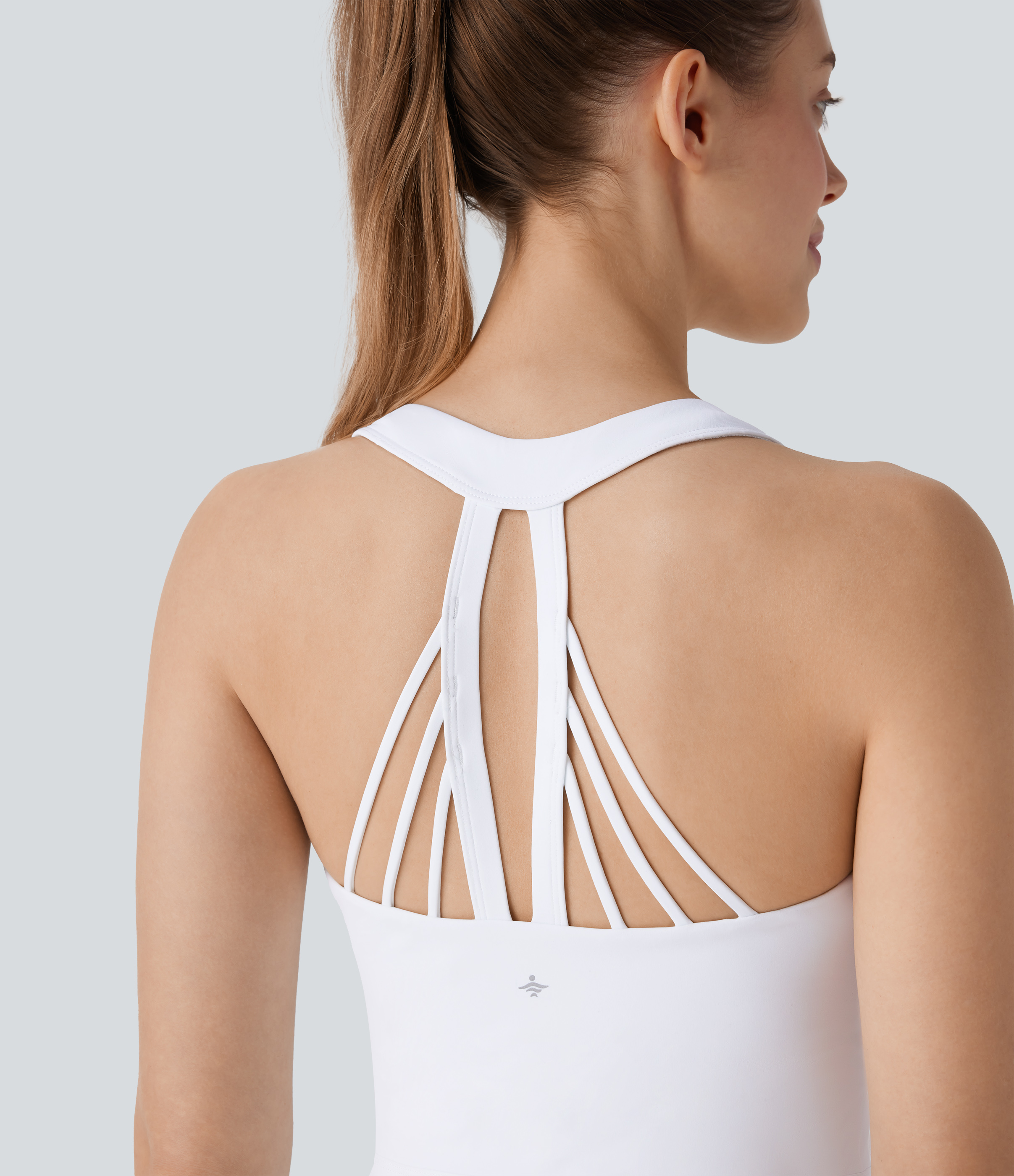 Halara Softlyzeroв„ў Airy Backless 2-in-1 Side Pocket Cool Touch Mini Tennis Active Dress-UPF50+ Workout Dress - White - XL 