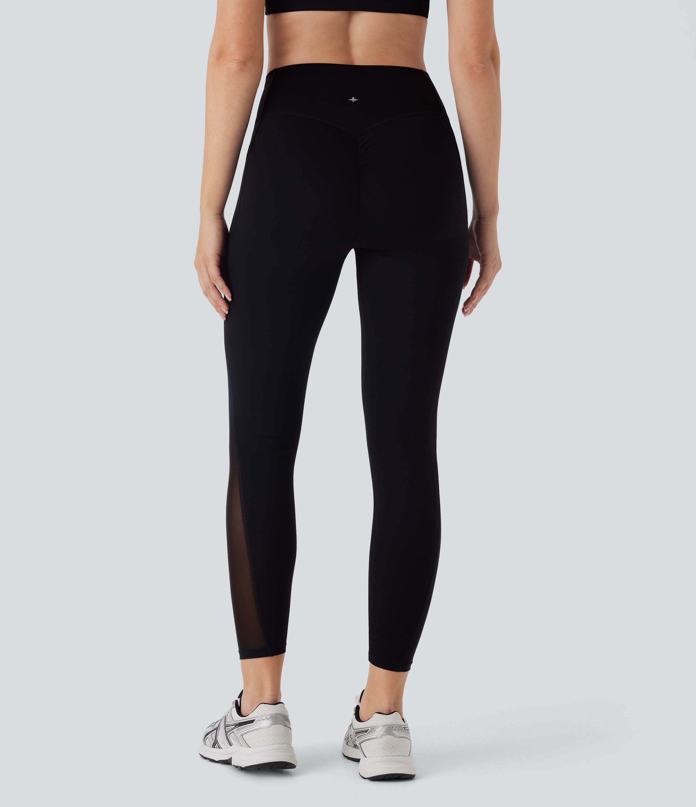 Halara Halara UltraSculptв„ў SoCinched High Waisted Butt Lifting Tummy Control Side Pocket Contrast Mesh Workout Leggings  - Black - XL(7/8) 