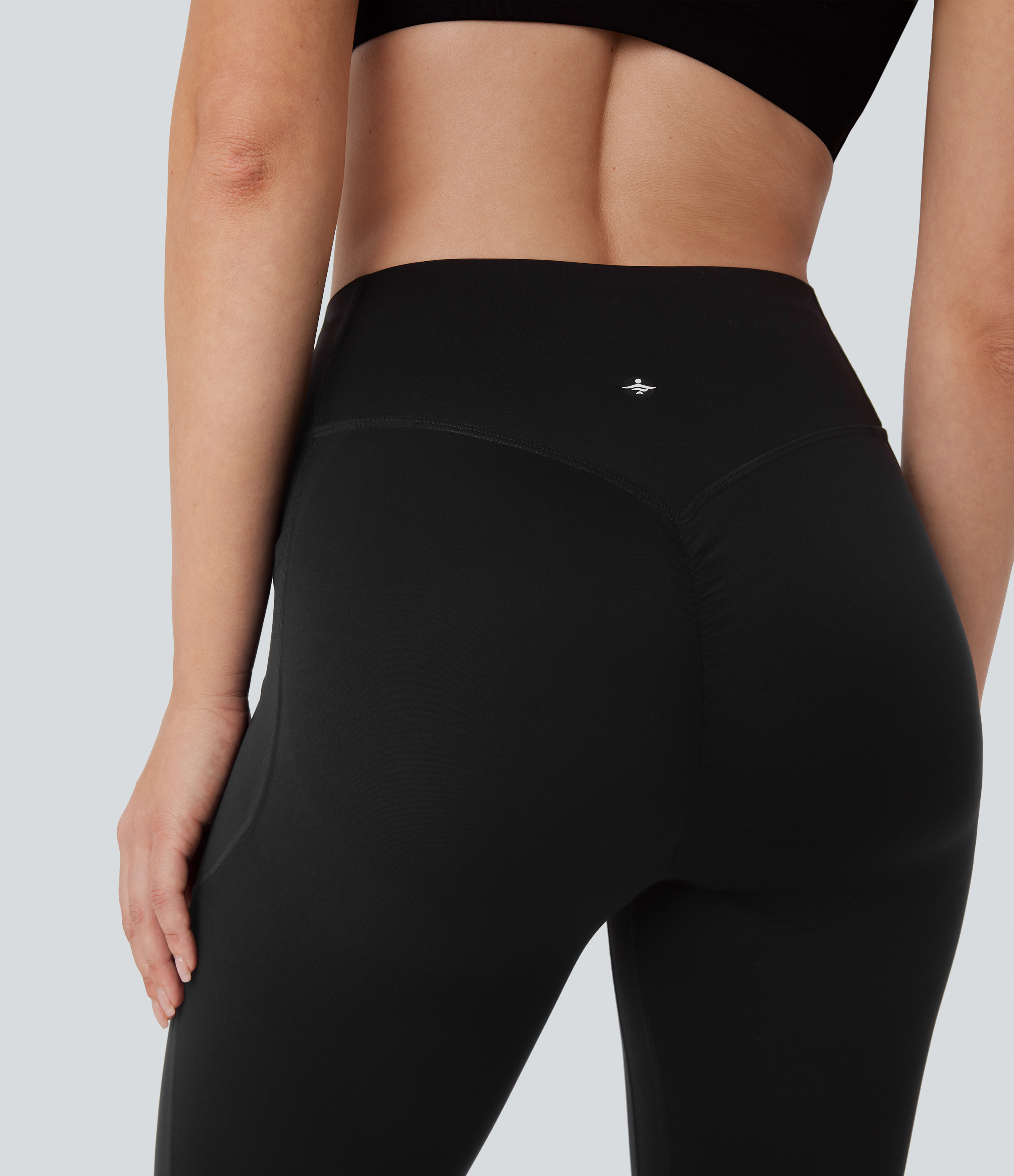 Halara Halara UltraSculptв„ў SoCinched High Waisted Butt Lifting Tummy Control Side Pocket Contrast Mesh Workout Leggings  - Black - XL(7/8) 