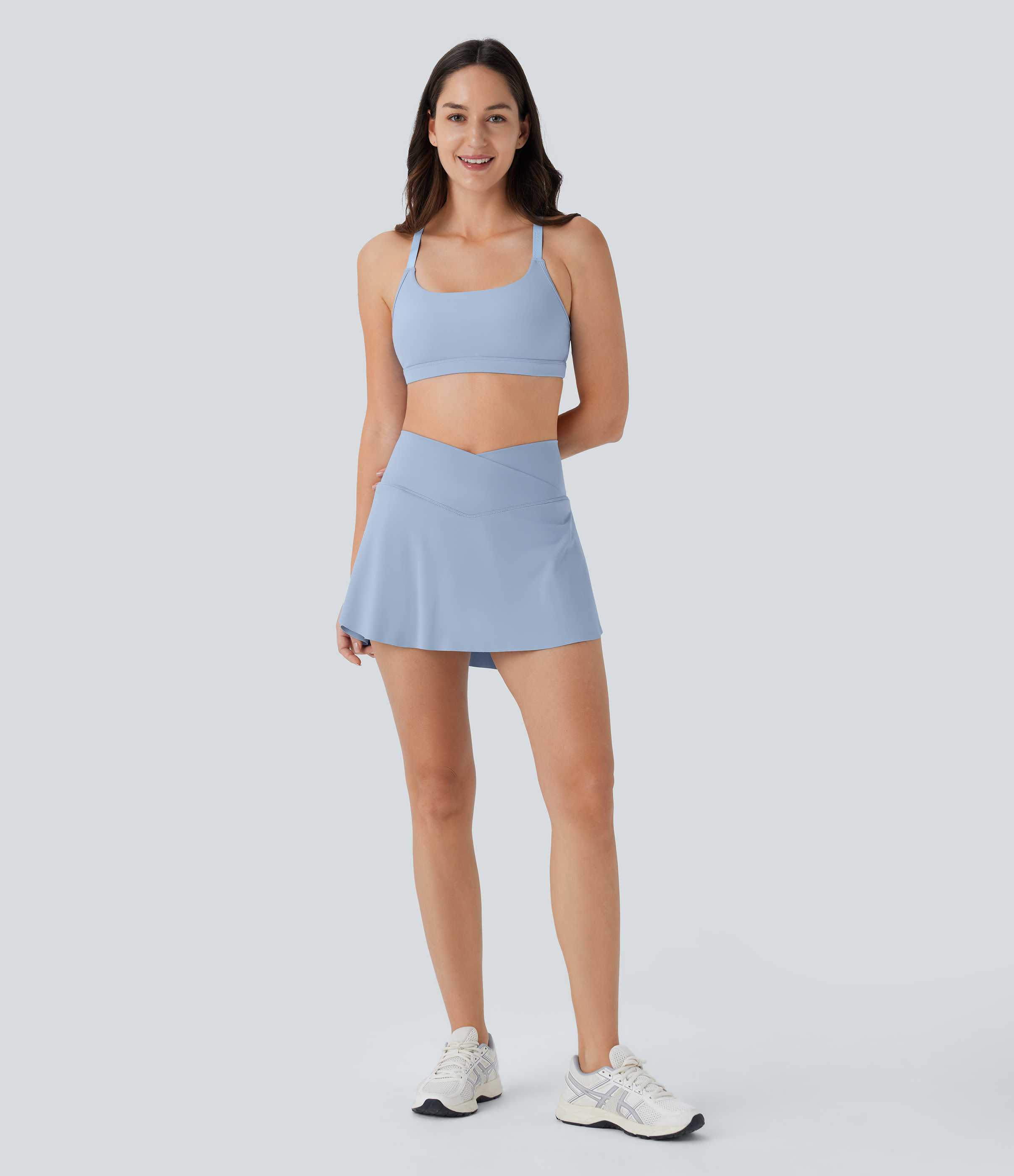 Halara Softlyzeroв„ў Airy Low Support Adjustable Strap Racerback Contrast Mesh Cool Touch Yoga Sports Bra  - Angel Falls - XL push up bra 