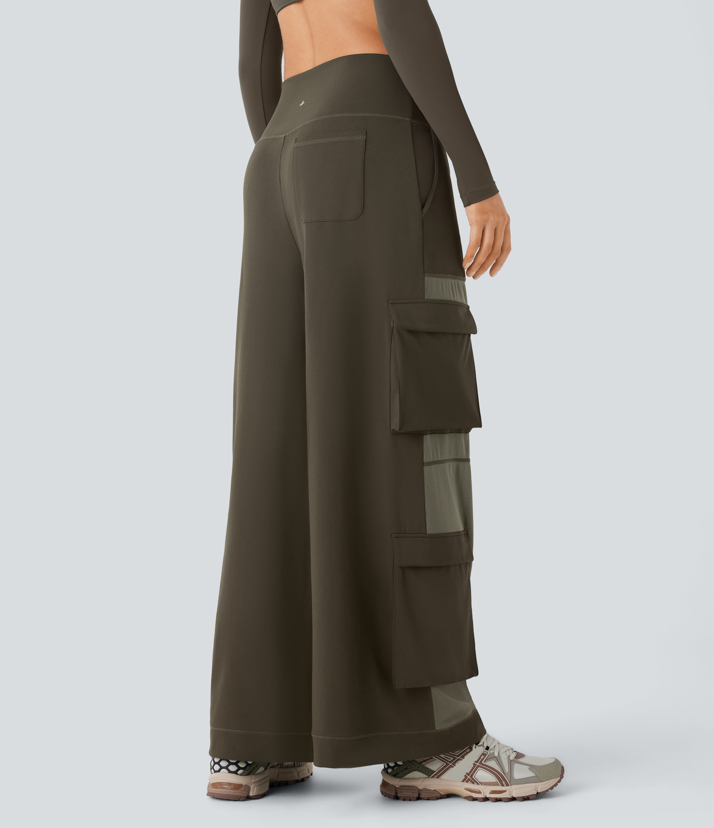 Halara  High Waisted Multiple Pockets Patchwork Yoga Cargo Pants  - Forest Night - S(regular) 