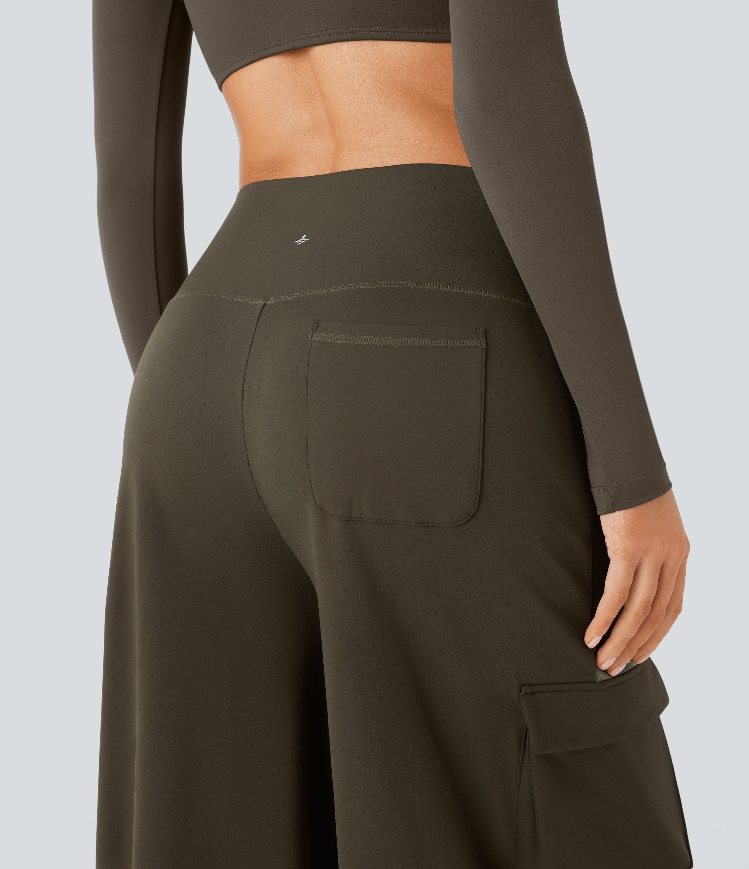 Halara  High Waisted Multiple Pockets Patchwork Yoga Cargo Pants  - Forest Night - S(regular) 