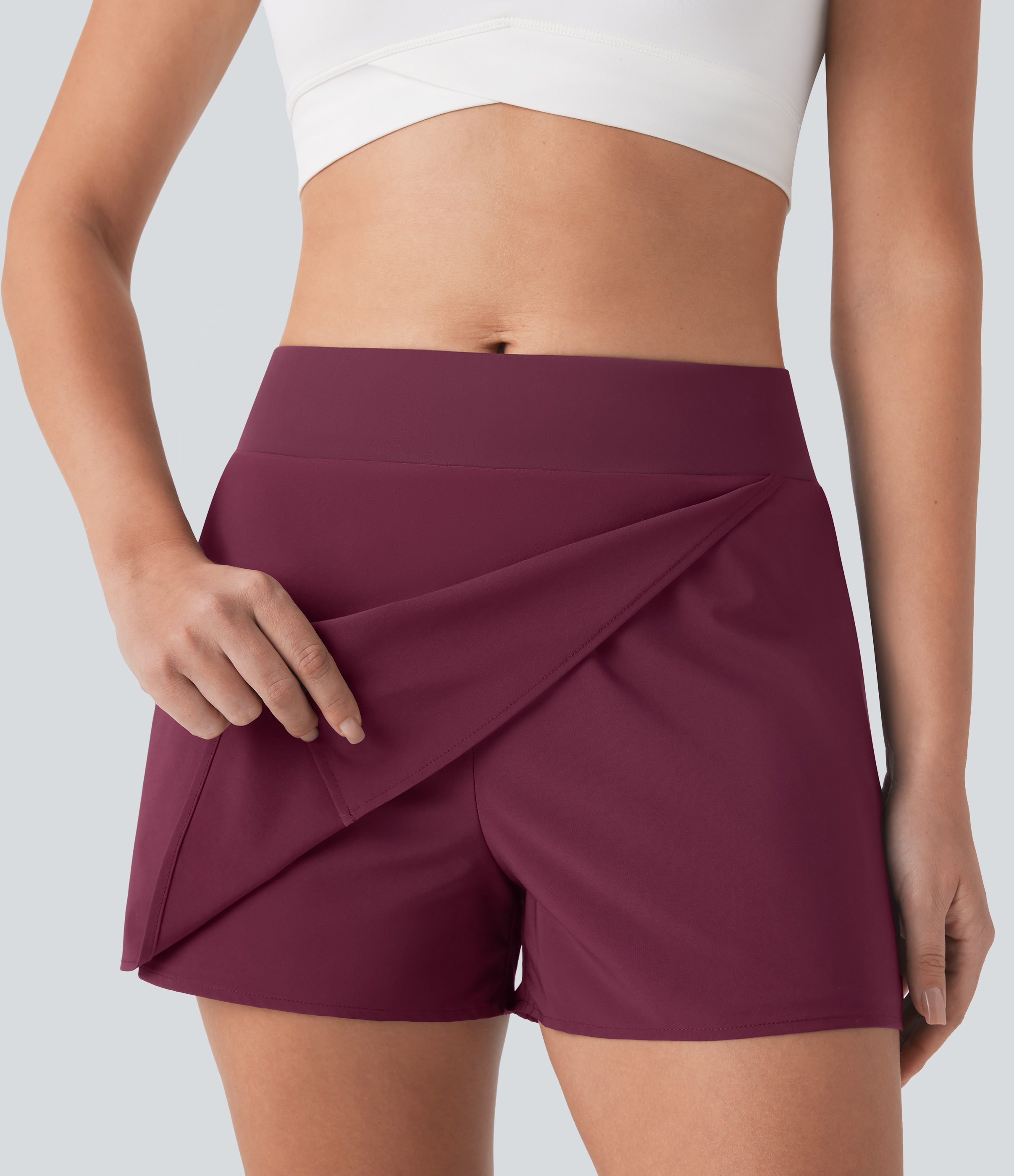 Halara Breezefulв„ў Mid Rise Side Pocket Wrapped Quick Dry Yoga Shorts Gym Short - Amaranth - XS booty shorts compression shorts yoga shorts 