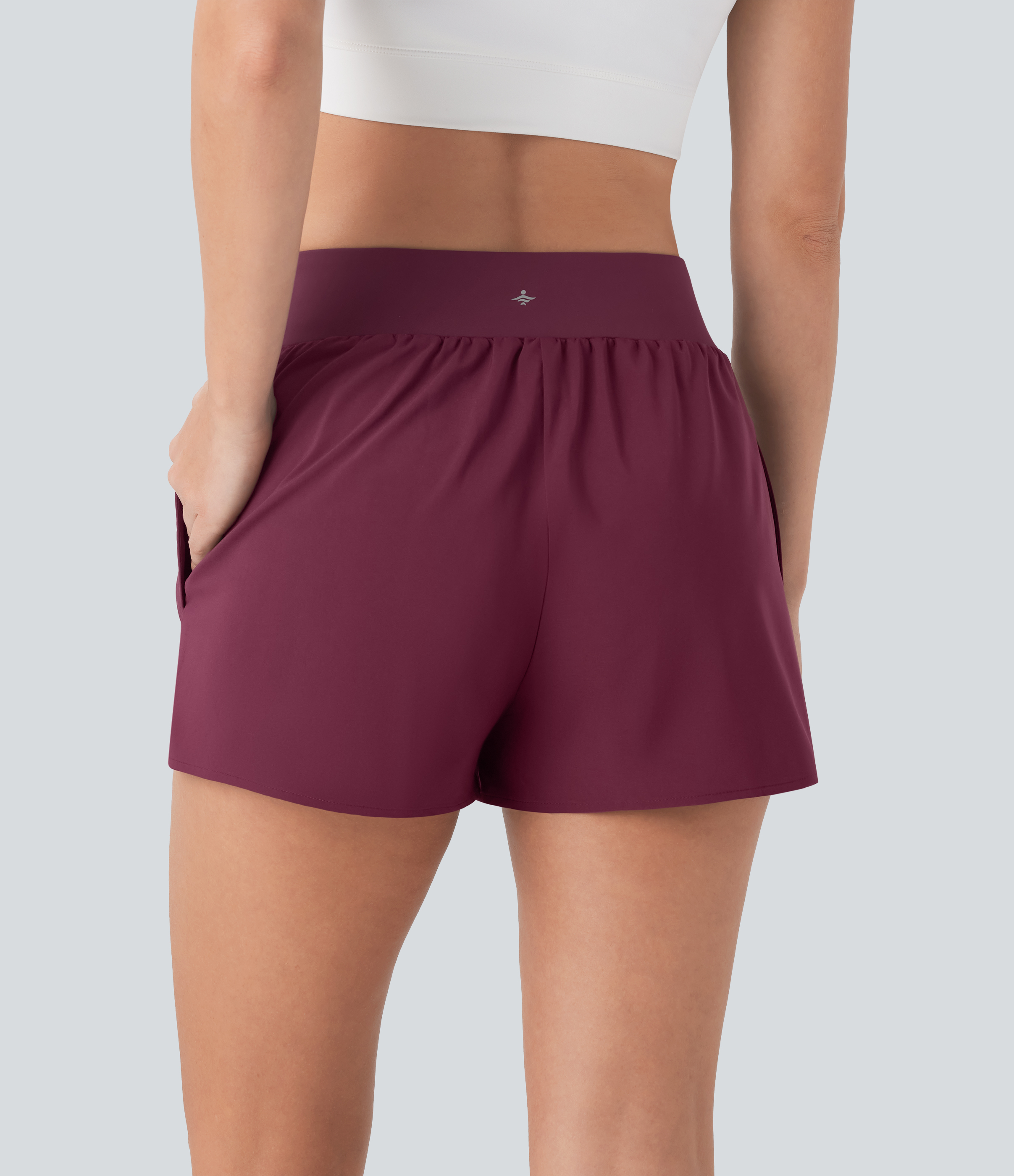 Halara Breezefulв„ў Mid Rise Side Pocket Wrapped Quick Dry Yoga Shorts Gym Short - Amaranth - XS booty shorts compression shorts yoga shorts 