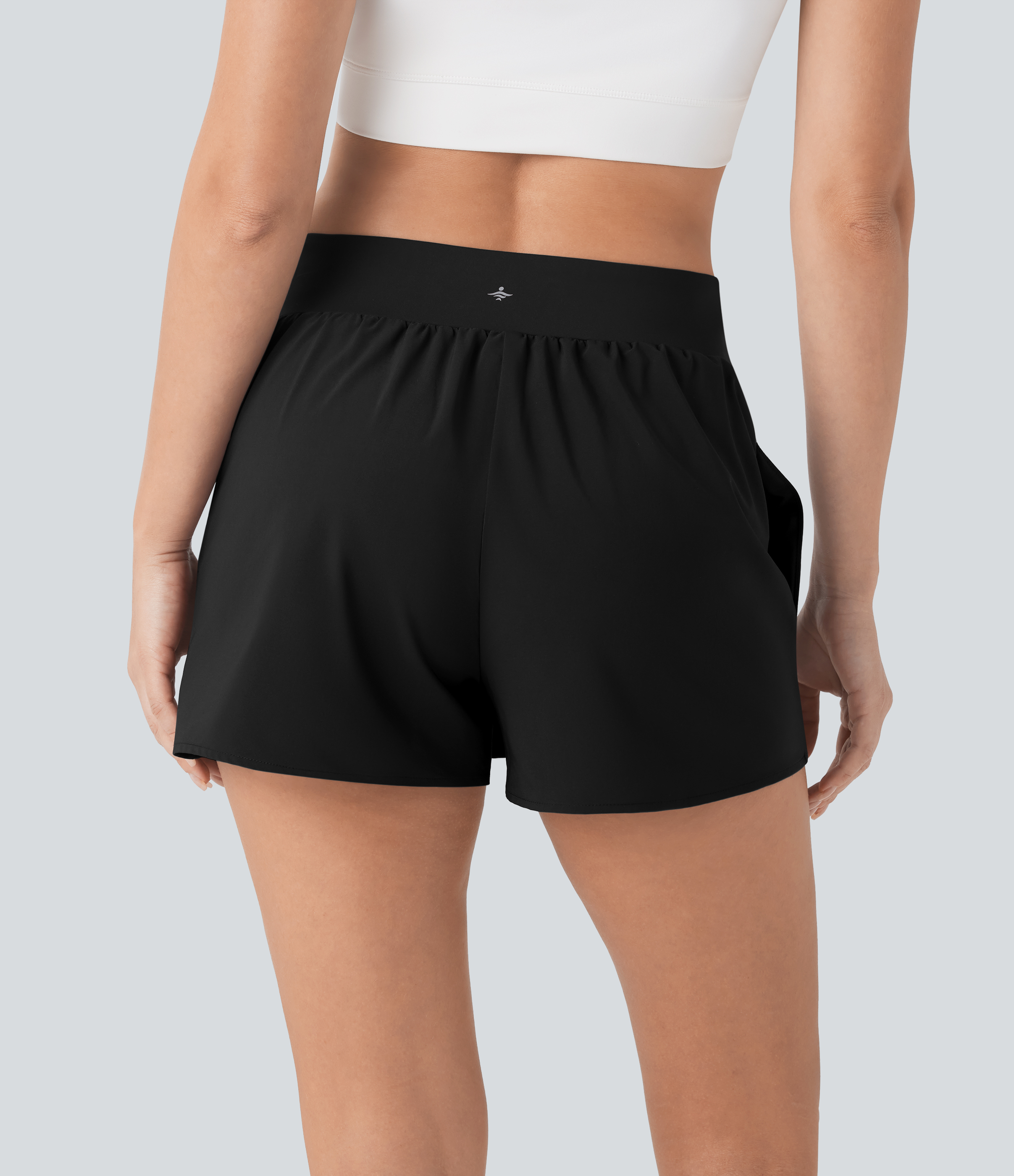 Halara Breezefulв„ў Mid Rise Side Pocket Wrapped Quick Dry Yoga Shorts Gym Short - Black - L booty shorts compression shorts yoga shorts 