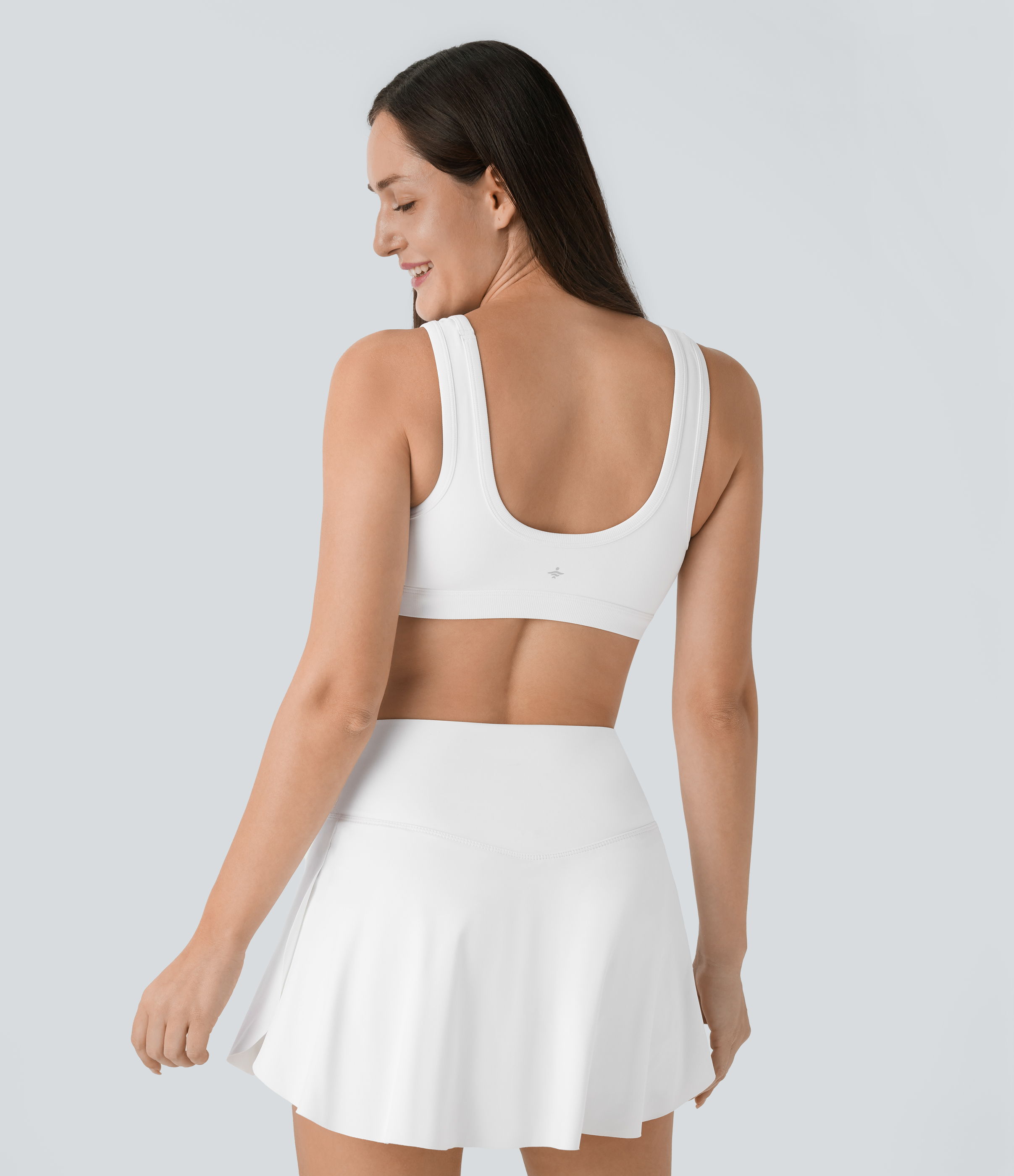 Halara Softlyzeroв„ў Low Support Backless U Neck Yoga Sports Bra-UPF50+  - White - M push up bra strapless bra backless bra sticky bra 