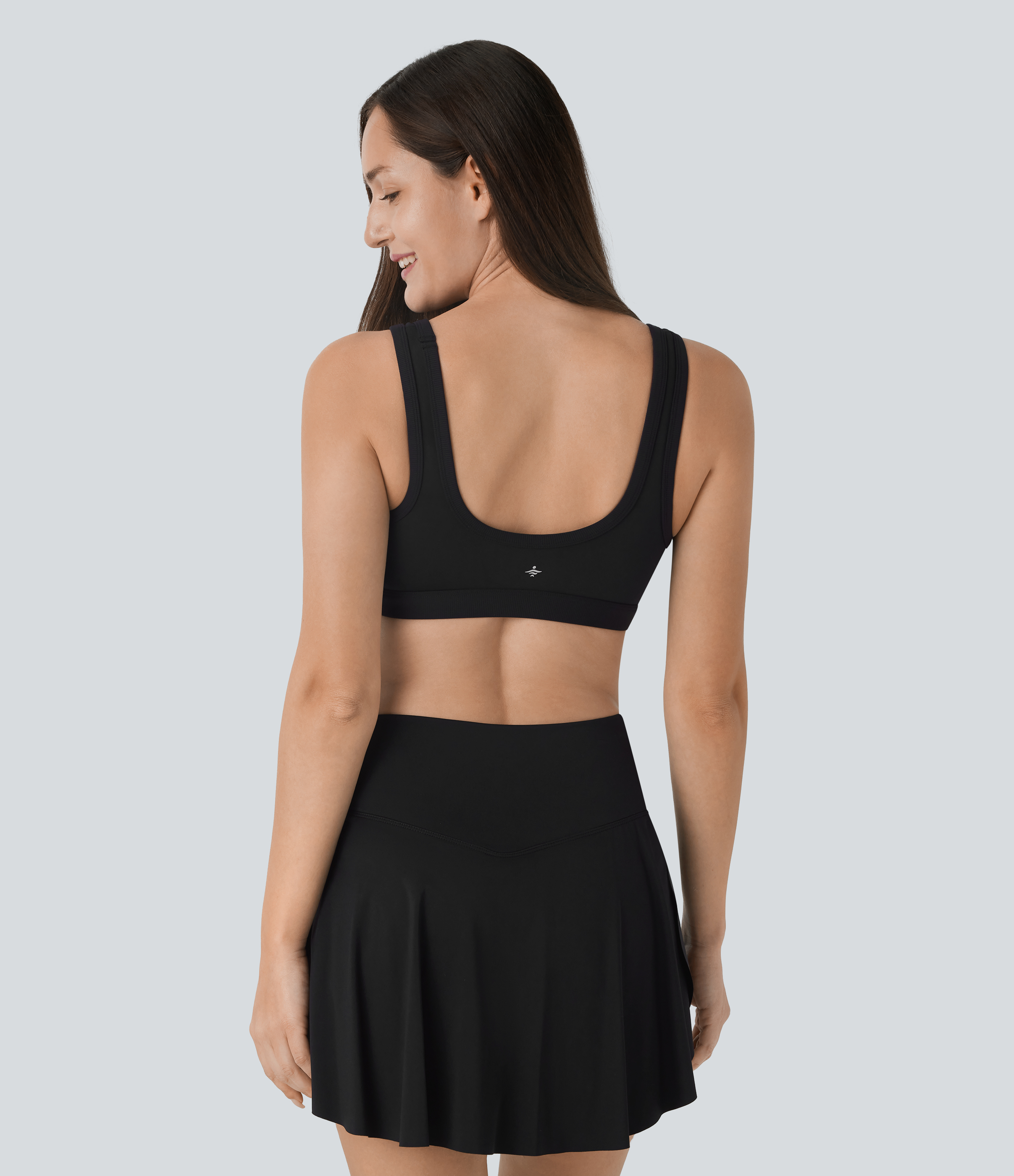 Halara Softlyzeroв„ў Low Support Backless U Neck Yoga Sports Bra-UPF50+  - Black - XL push up bra strapless bra backless bra sticky bra 