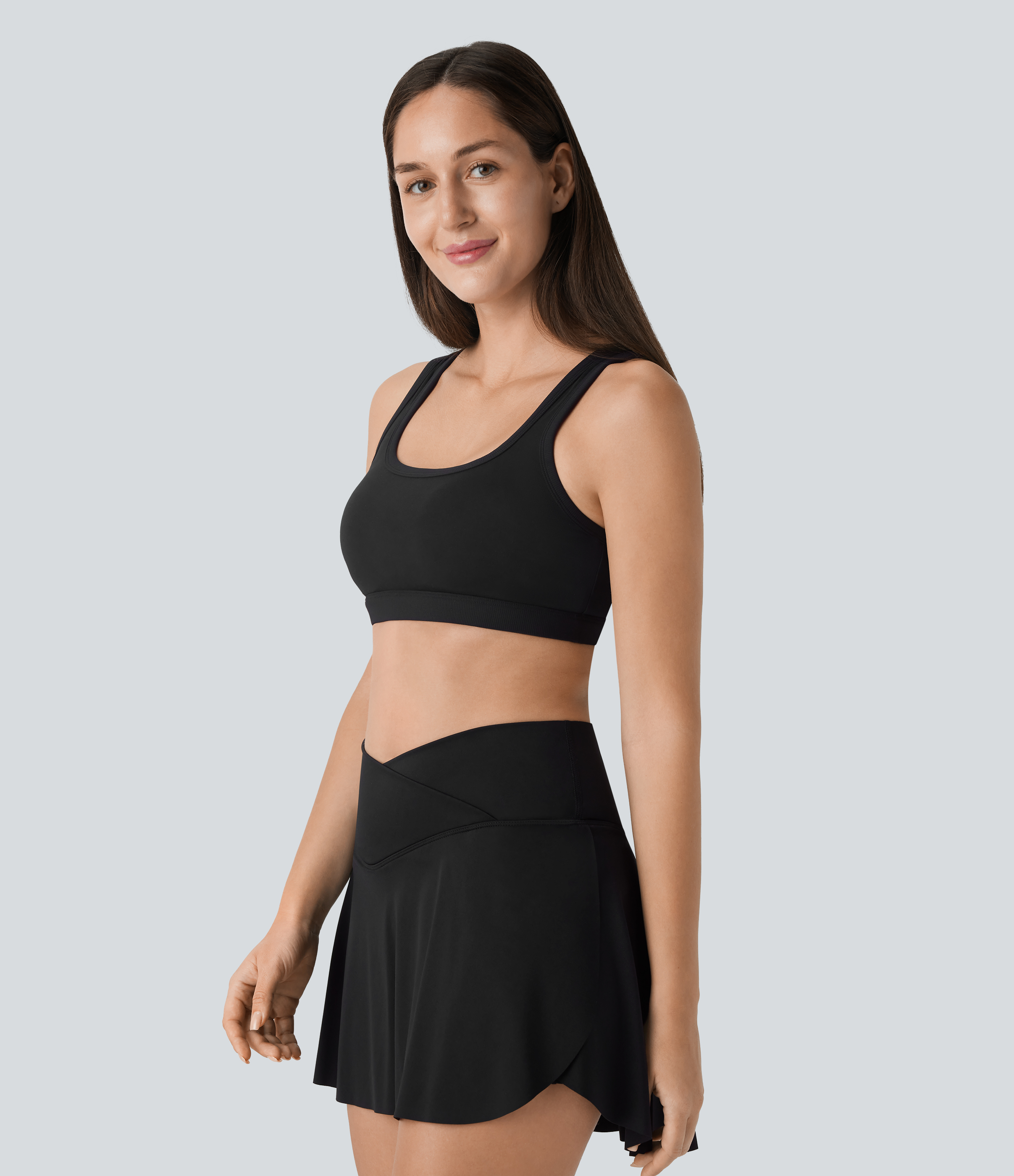 Halara Softlyzeroв„ў Low Support Backless U Neck Yoga Sports Bra-UPF50+  - Black - XL push up bra strapless bra backless bra sticky bra 