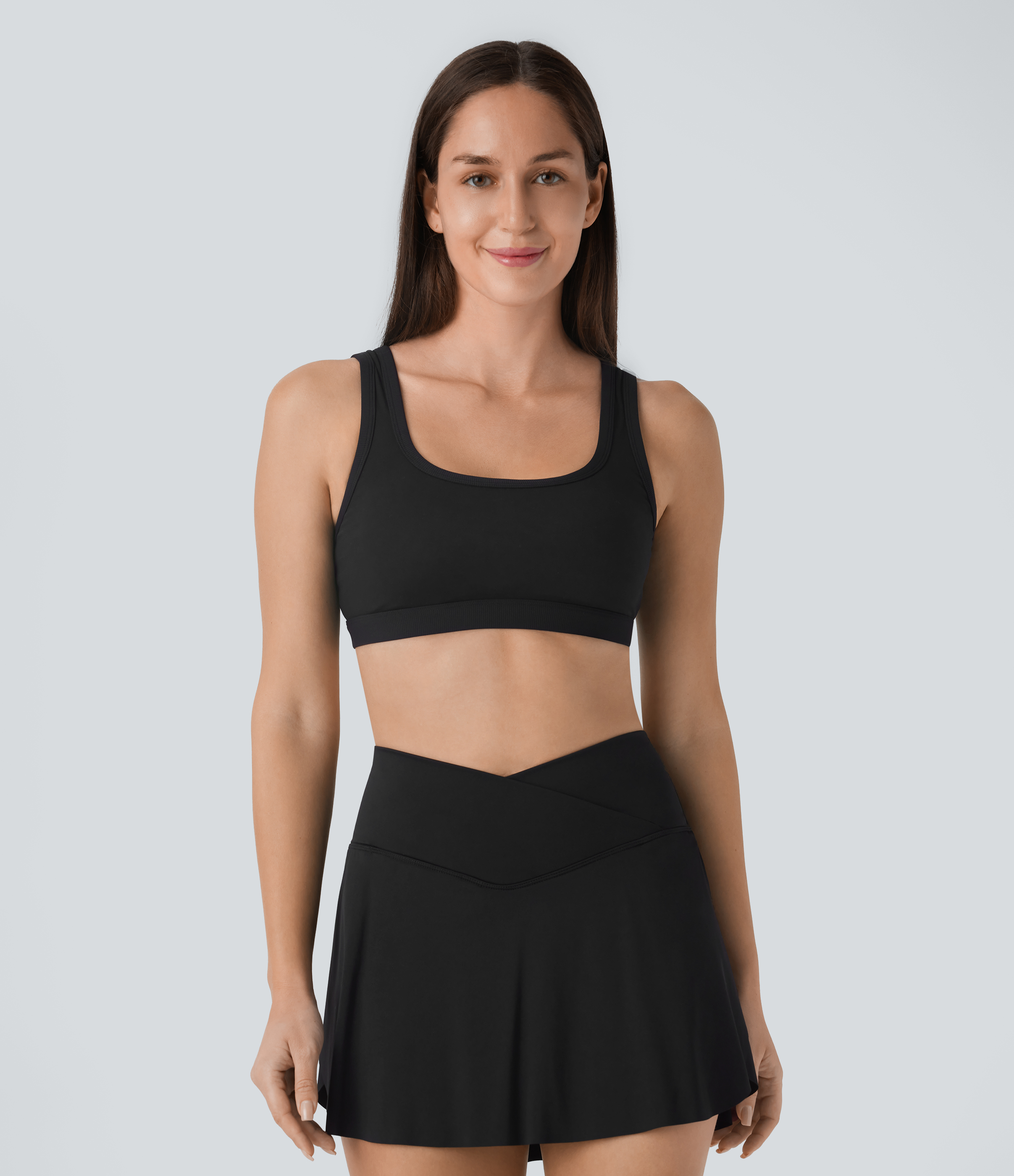 Halara Softlyzeroв„ў Low Support Backless U Neck Yoga Sports Bra-UPF50+  - Black - XL push up bra strapless bra backless bra sticky bra 