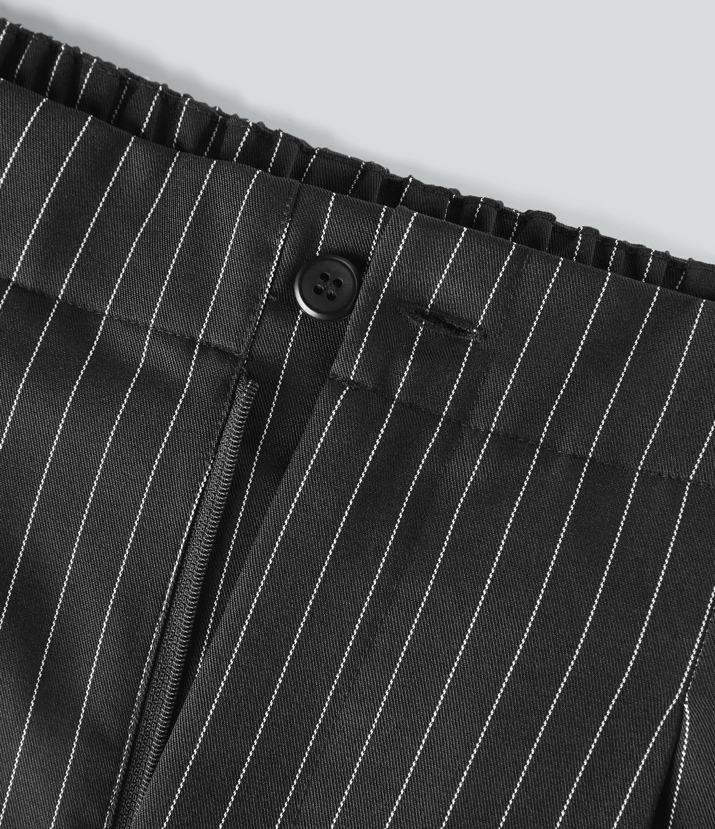 Halara High Waisted Side Pockets Stripe Wide Leg Work Pants  - Black White Pinstripe - M(regular) sweatpants jogger pants stacked sweatpants 