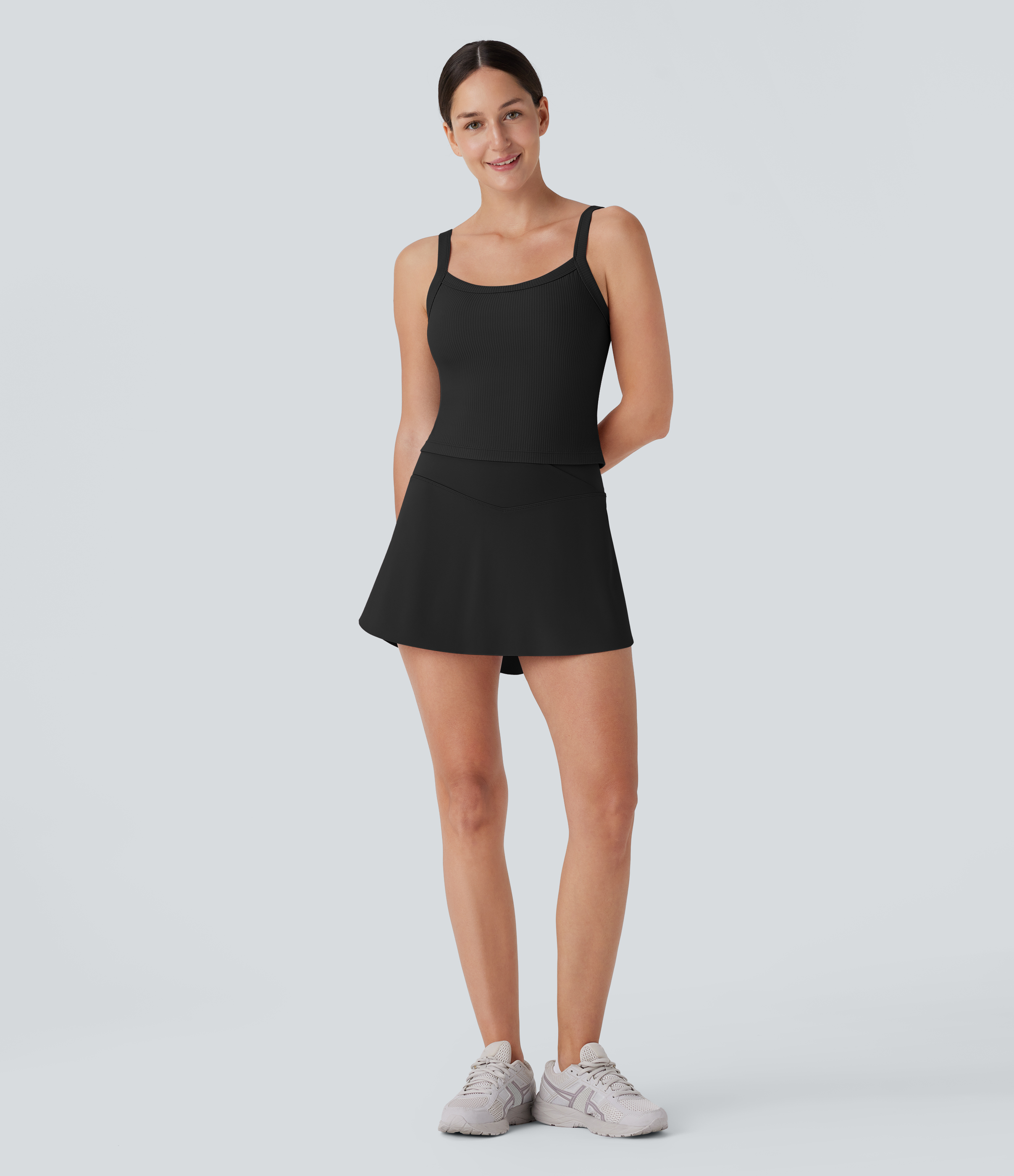 Halara Ribbed Backless Yoga Tank Top Tank Top - Black - M golf tops halter top tunic tops sleeveless tops backless top 