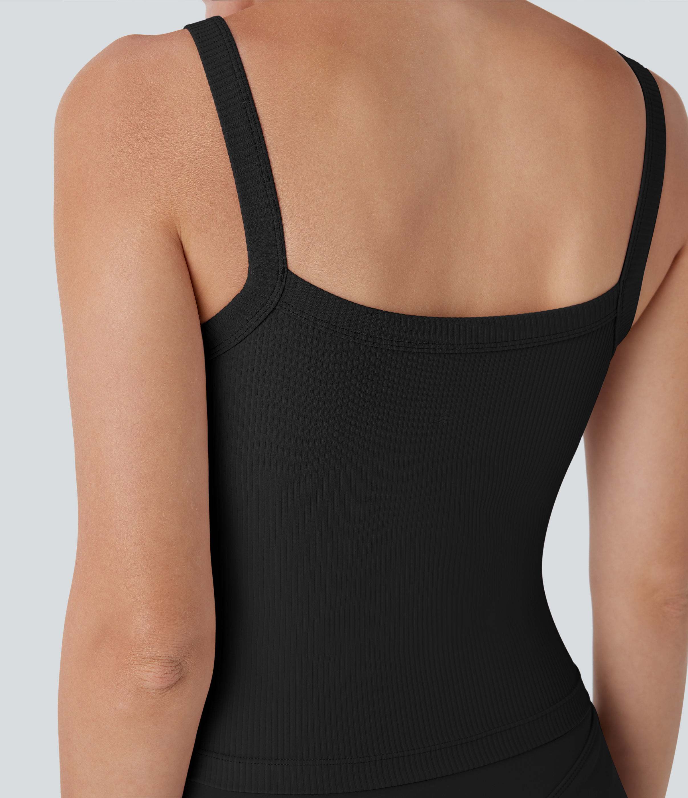 Halara Ribbed Backless Yoga Tank Top Tank Top - Black - M golf tops halter top tunic tops sleeveless tops backless top 
