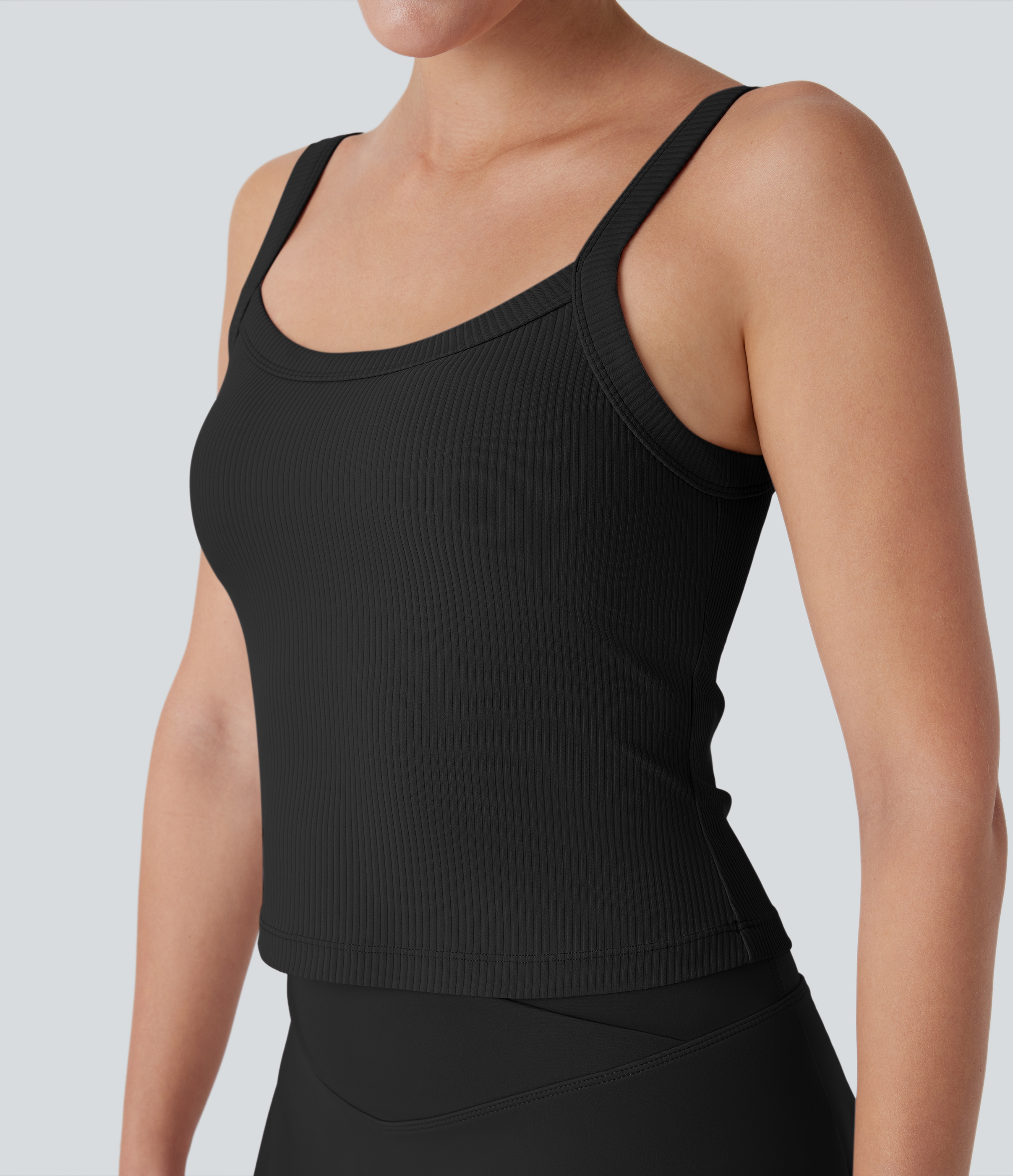 Halara Ribbed Backless Yoga Tank Top Tank Top - Black - M golf tops halter top tunic tops sleeveless tops backless top 