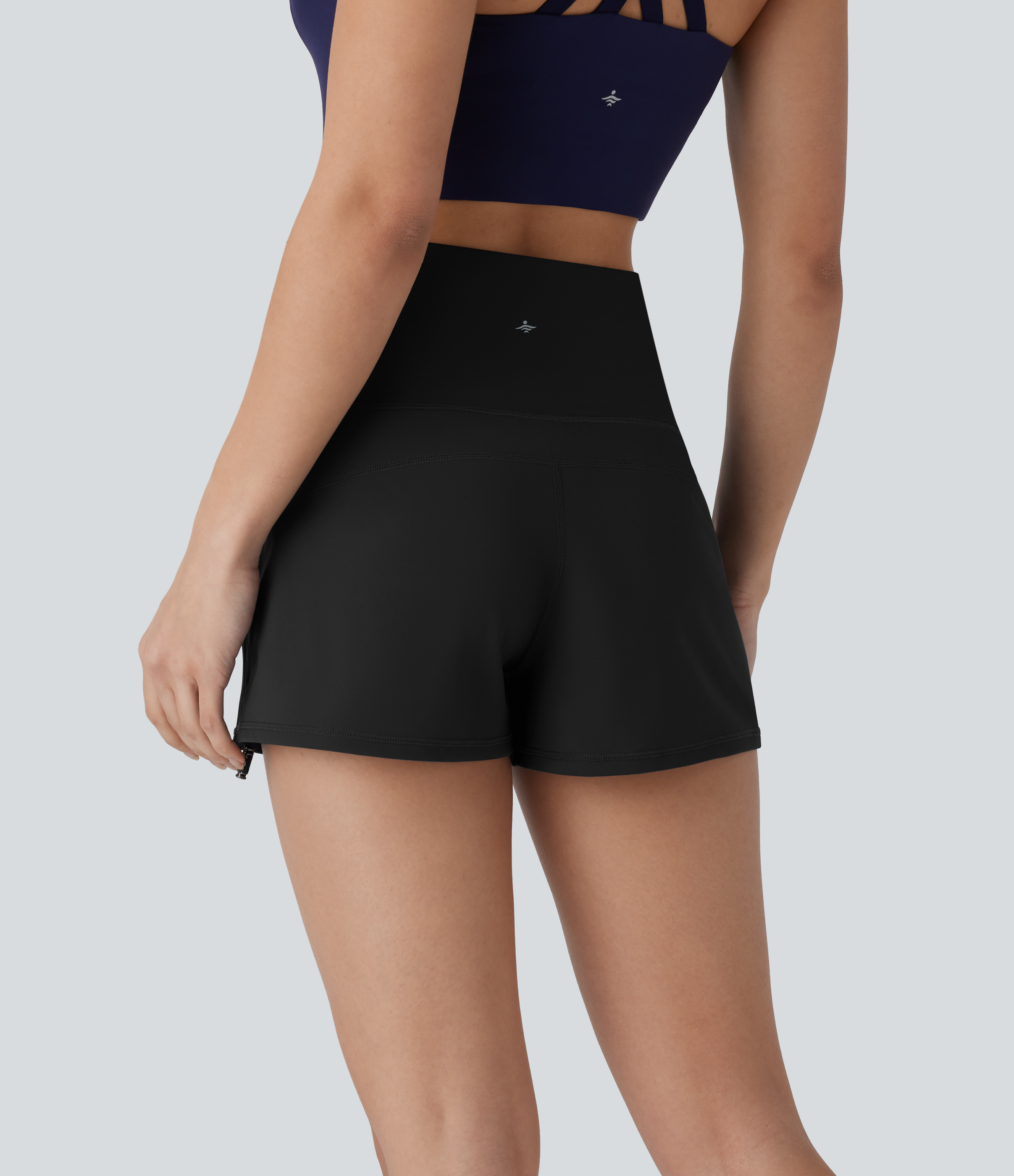 Halara Softlyzeroв„ў Airy High Waisted Drawstring Cool Touch Yoga Shorts Gym Short - Black - XS booty shorts compression shorts yoga shorts 