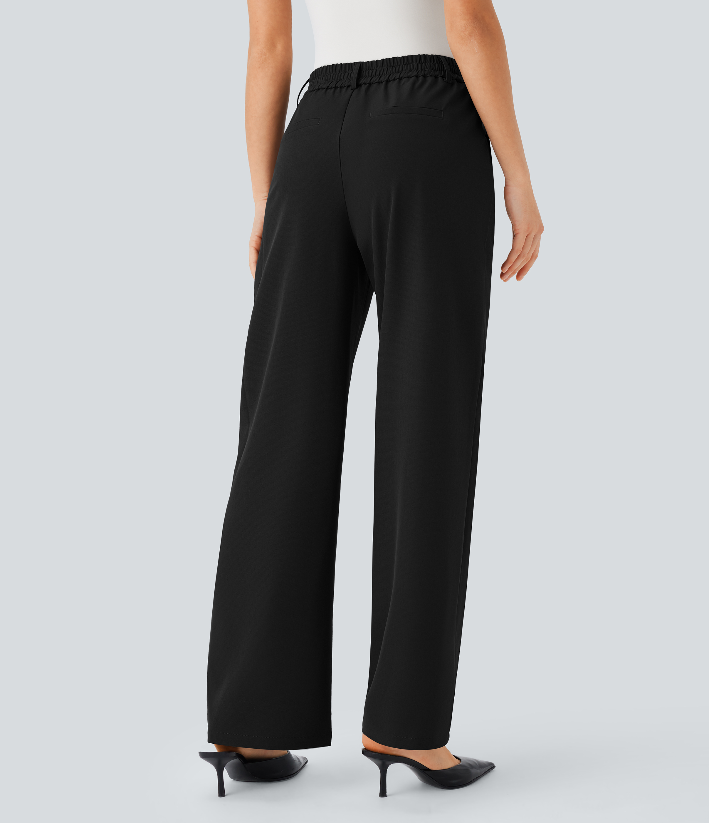 Halara Water Repellent Wear-Resistant Mid High Waisted Zipper Side Pocket Thermal Straight Leg Work  Pants  - Black - XL(regular) sweatpants 