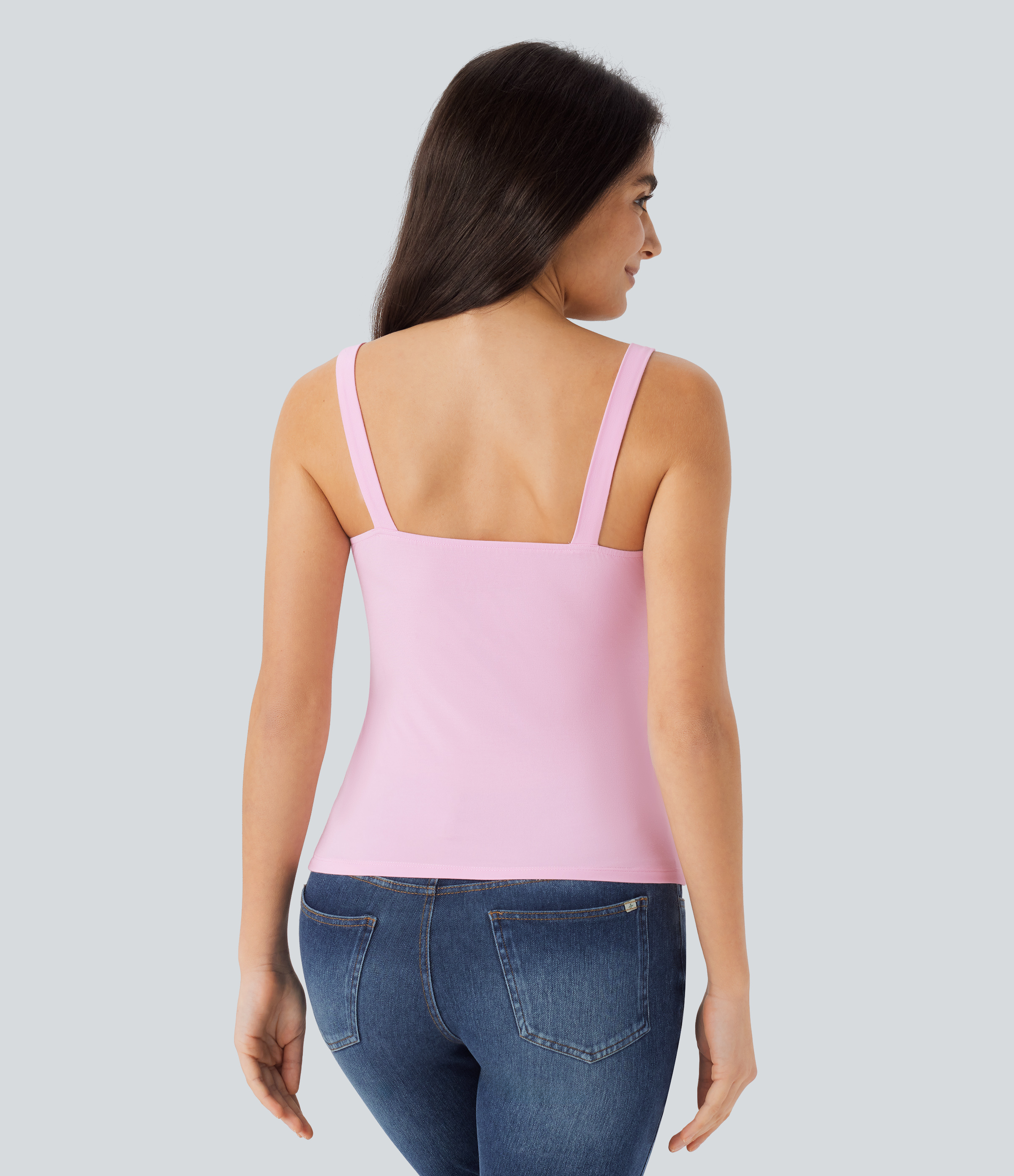 Halara Ruched Backless Casual Tank Top Tank Top - Pink Lady - XS golf tops halter top tunic tops sleeveless tops backless top 