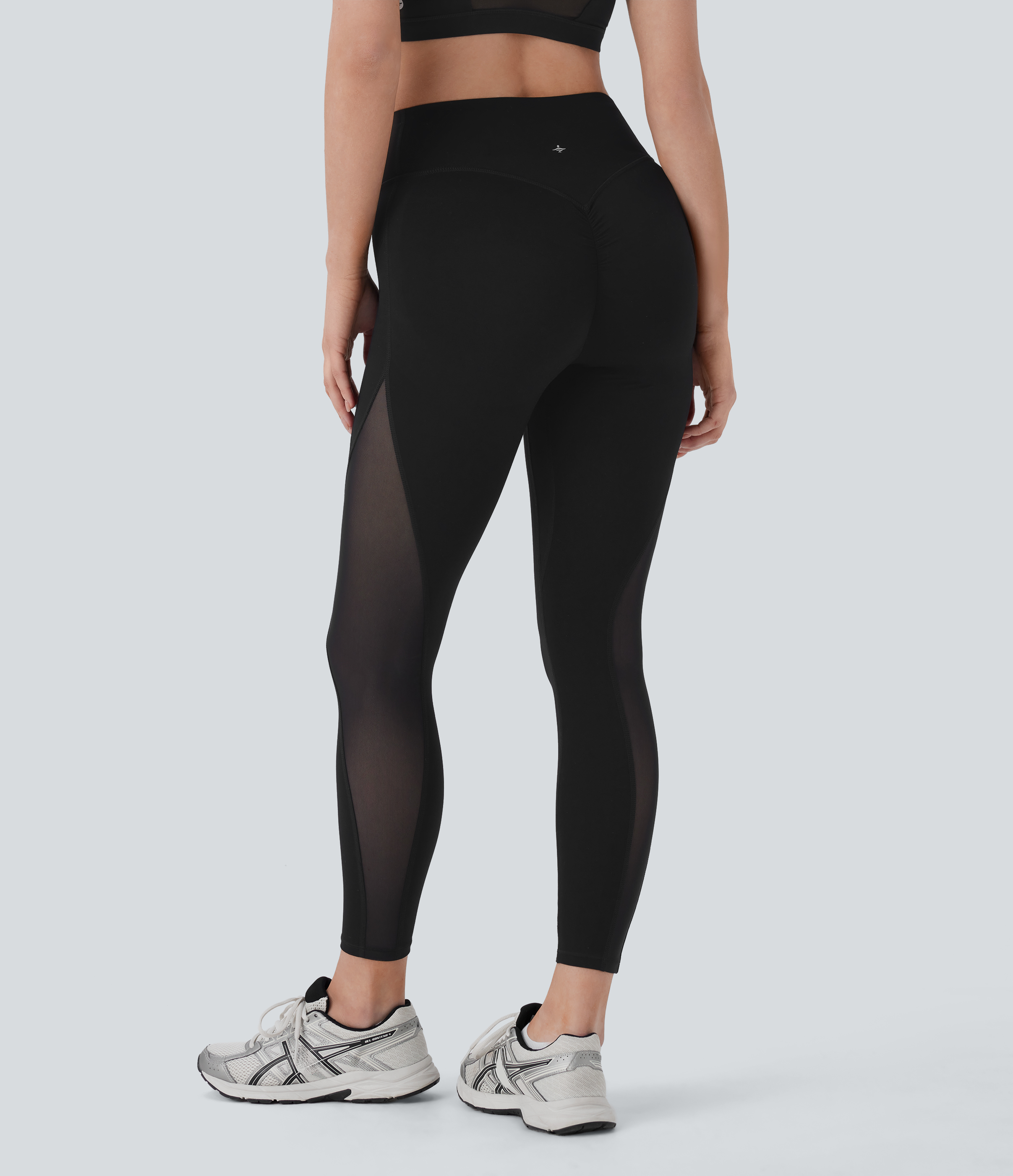 Halara Halara UltraSculptв„ў SoCinched Super High Waisted Butt Lifting Tummy Control Side Pocket Contrast Mesh Shaping Workout Leggings  - Black - S(7/8) 