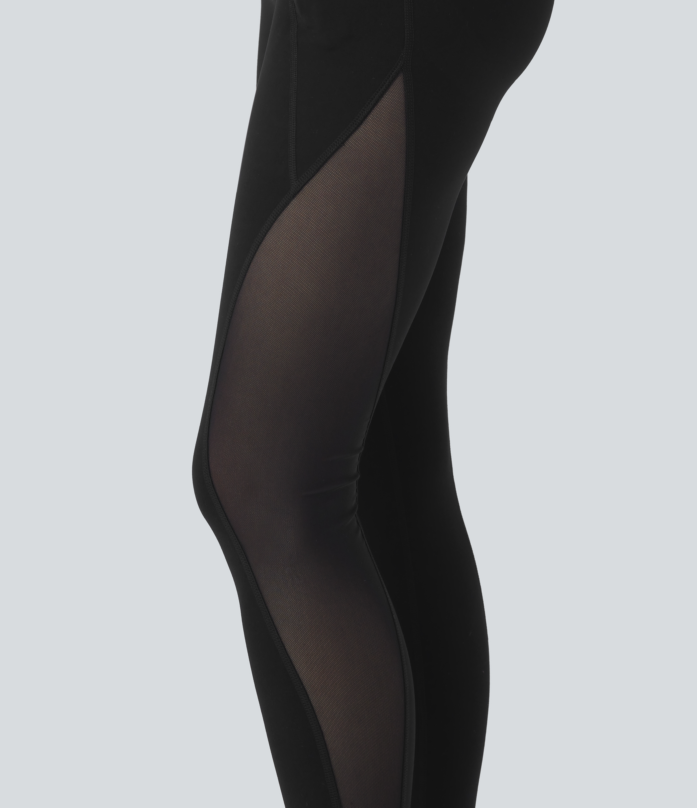 Halara Halara UltraSculptв„ў SoCinched Super High Waisted Butt Lifting Tummy Control Side Pocket Contrast Mesh Shaping Workout Leggings  - Black - S(7/8) 