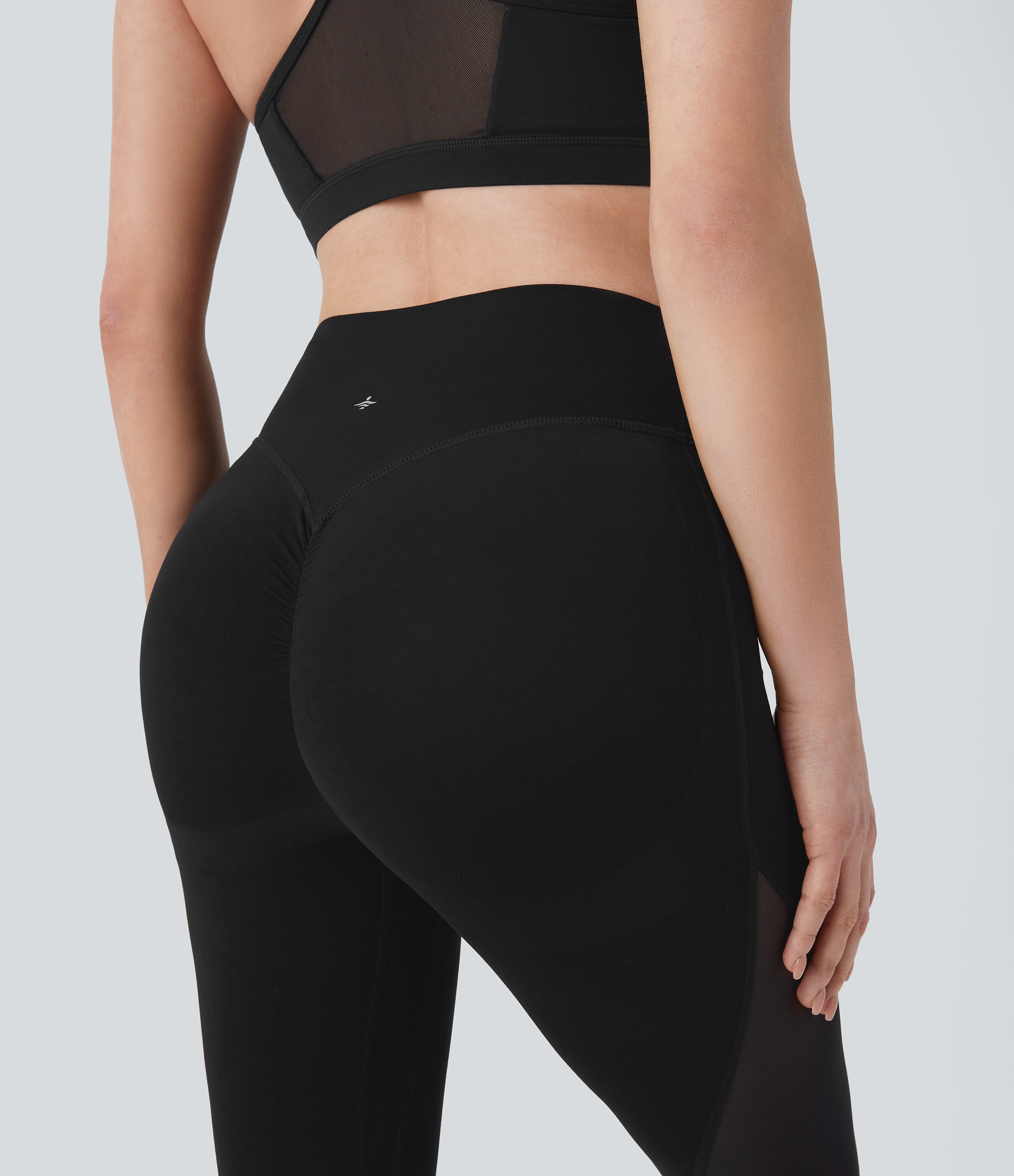 Halara Halara UltraSculptв„ў SoCinched Super High Waisted Butt Lifting Tummy Control Side Pocket Contrast Mesh Shaping Workout Leggings  - Black - S(7/8) 