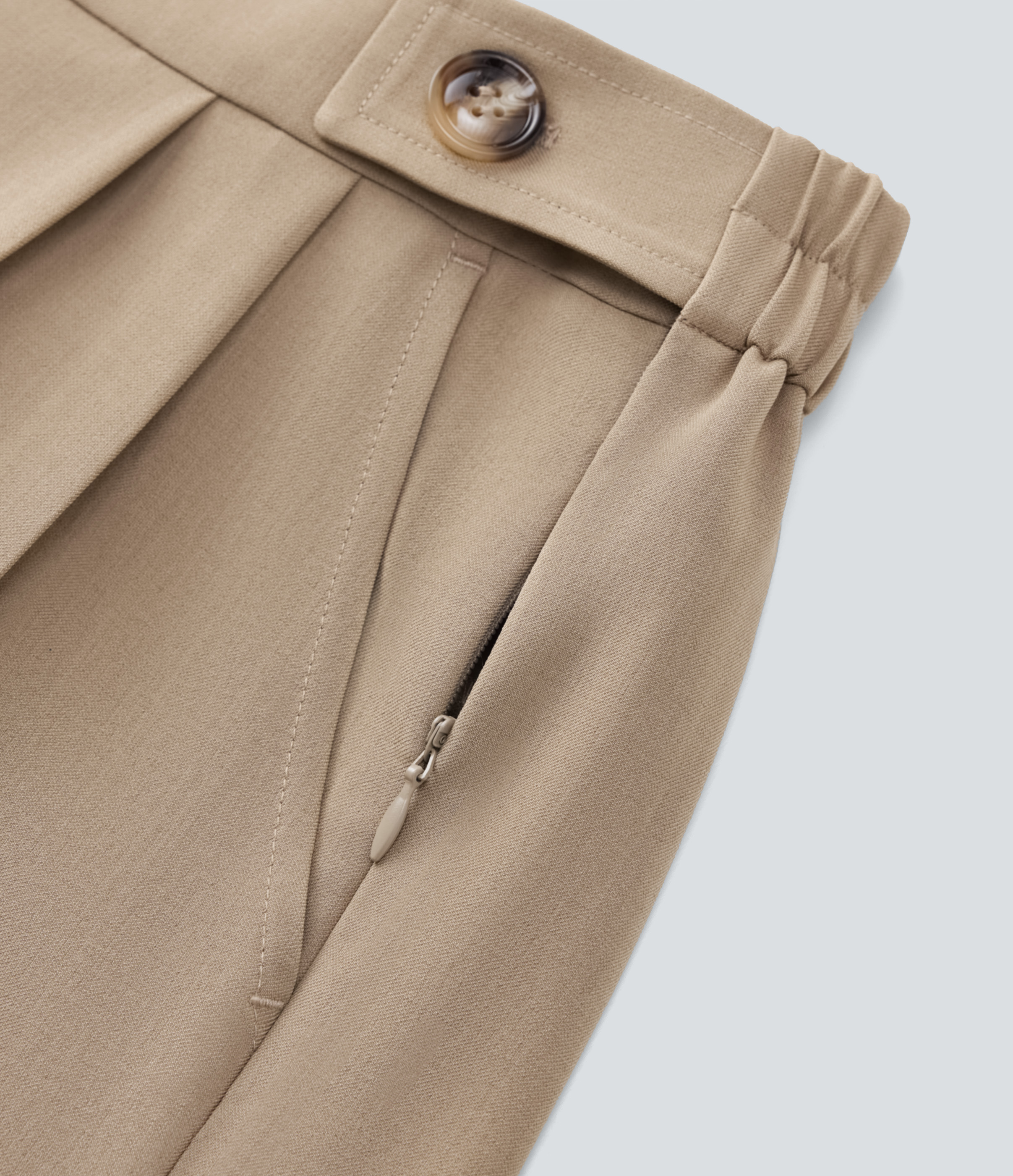 Halara High Waisted Invisible Zipper Button Side Pocket Work Tapered Pants  - Travertine - S(regular) sweatpants jogger pants 