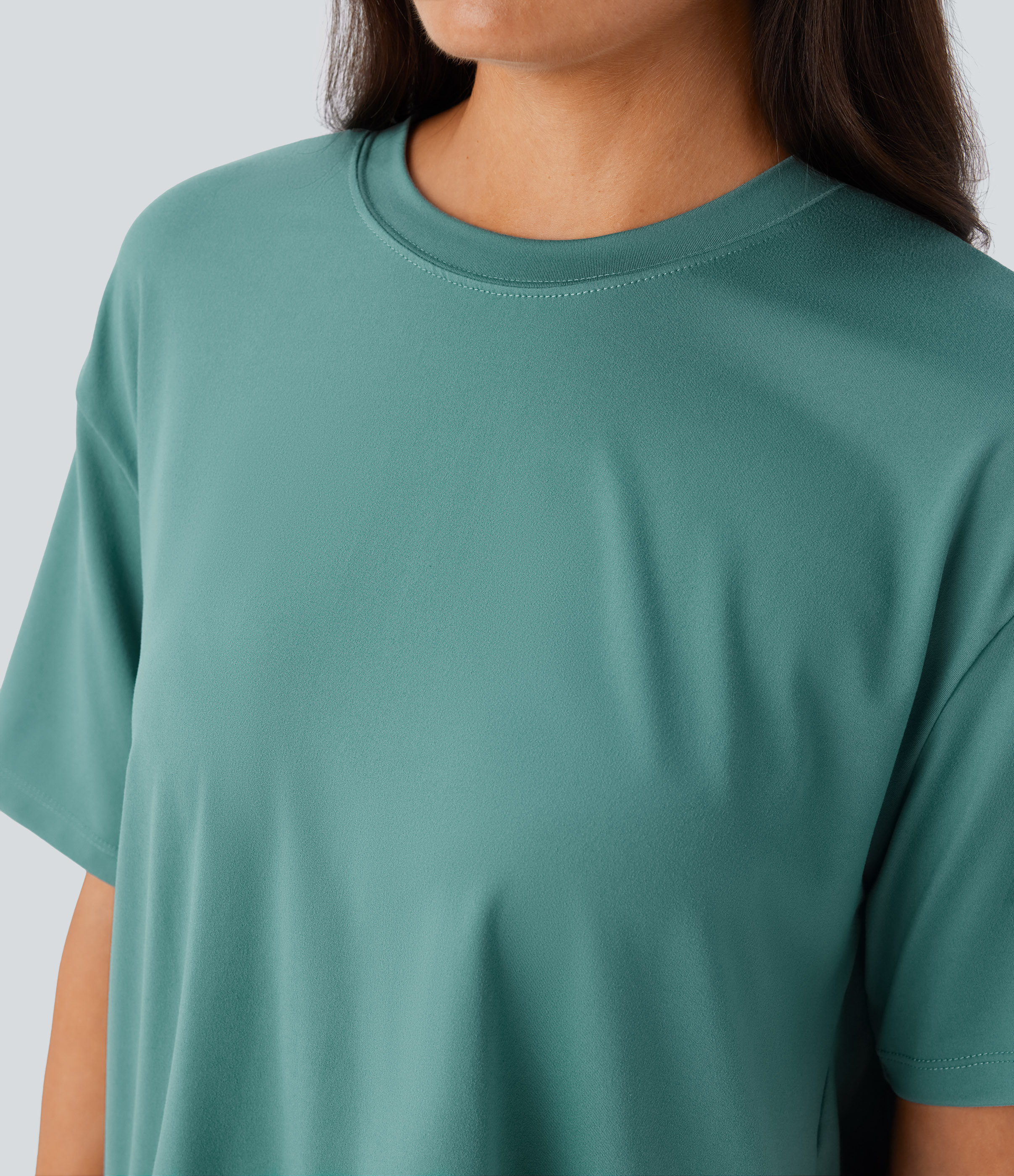 Halara Round Neck Short Sleeve High Low Asymmetric Hem Casual Top Tank Top - Canton - S golf tops halter top tunic tops sleeveless tops 