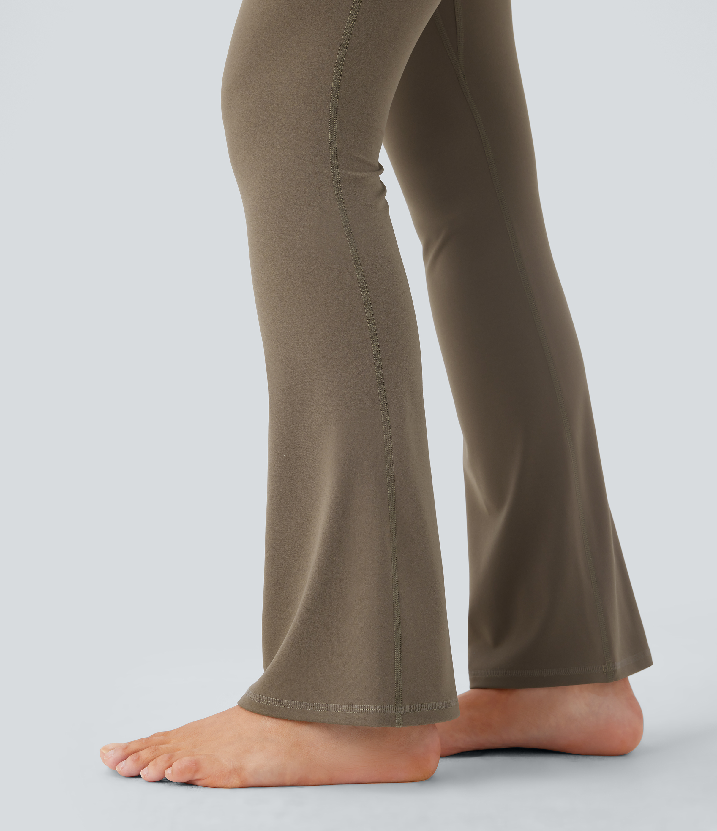 Halara Halara UltraSculptв„ў SoCinched High Waisted Tummy Control Back Pocket Shaping Yoga Bootcut Leggings  - Dawn Brown - L(regular) 