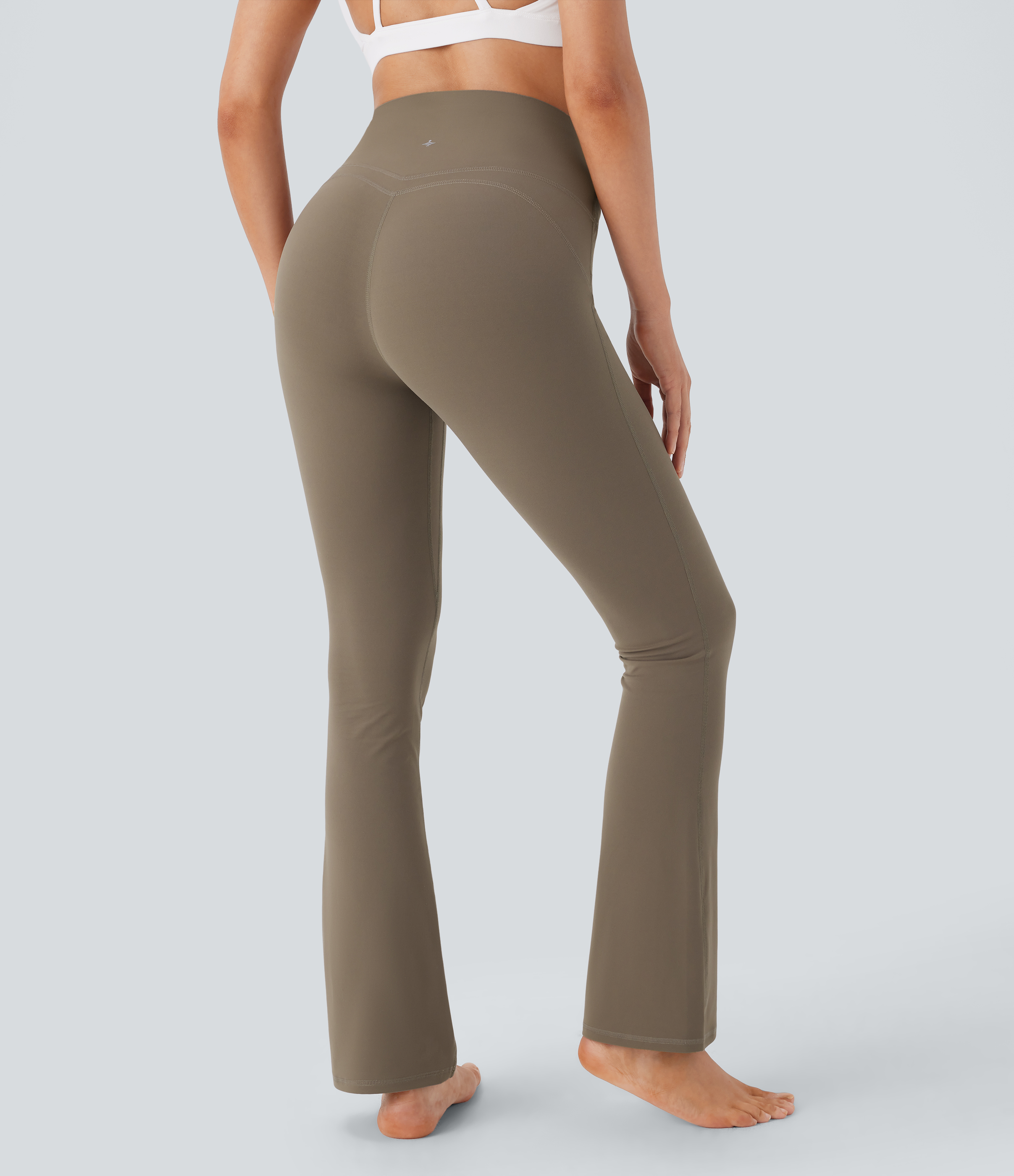 Halara Halara UltraSculptв„ў SoCinched High Waisted Tummy Control Back Pocket Shaping Yoga Bootcut Leggings  - Dawn Brown - L(regular) 