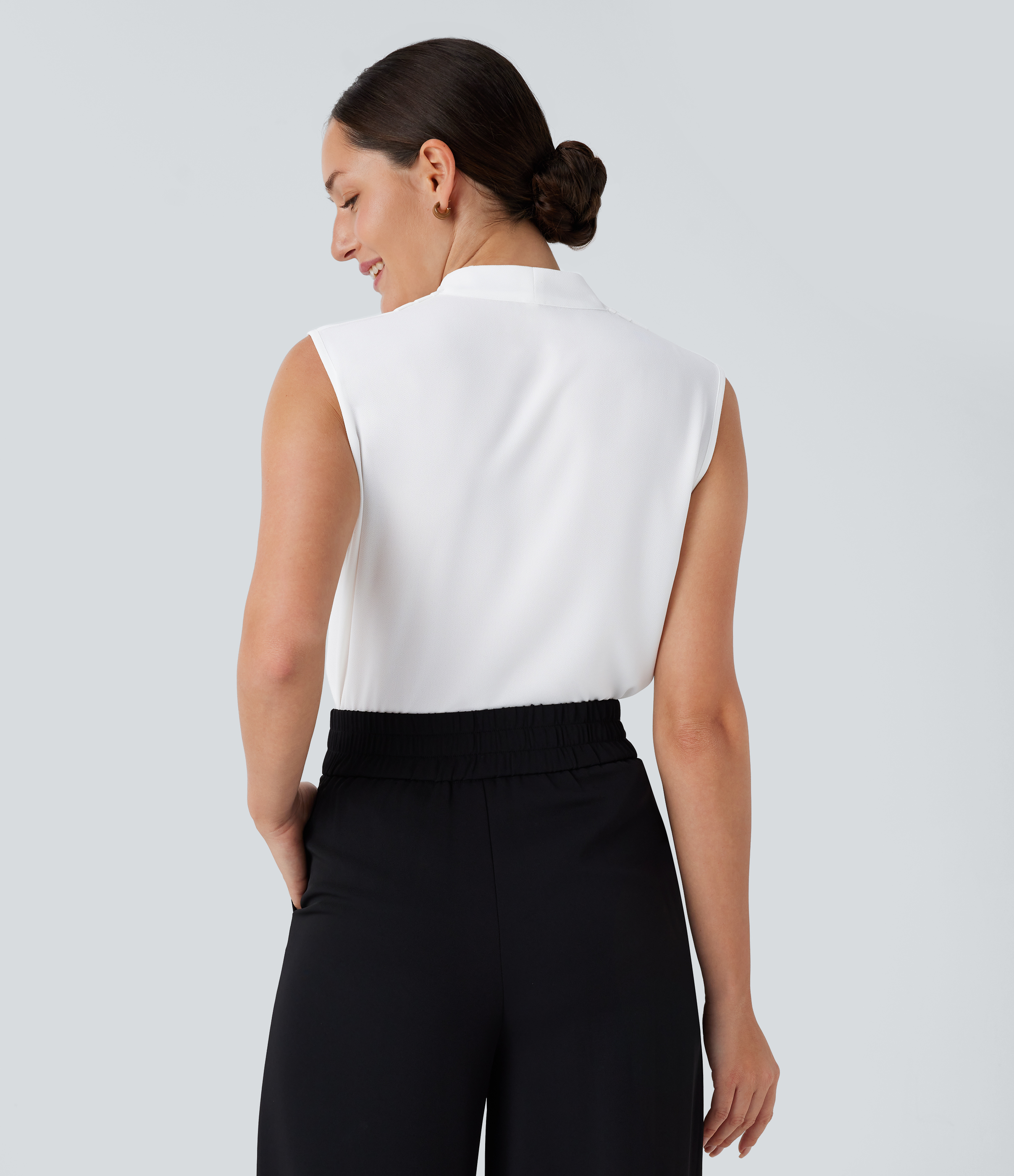 Halara V Neck Sleeveless Work Blouse  - White - M 