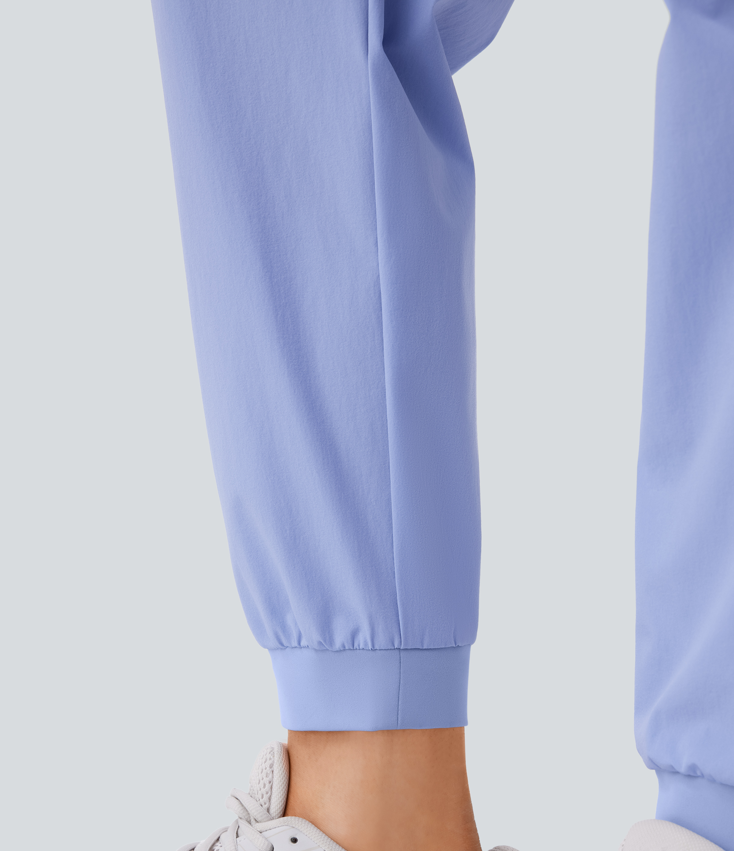 Halara Water Repellent Wear-Resistant Mid Rise Drawstring Multiple Pockets Hiking Pile Joggers  - Azure Haze - M(regular) 