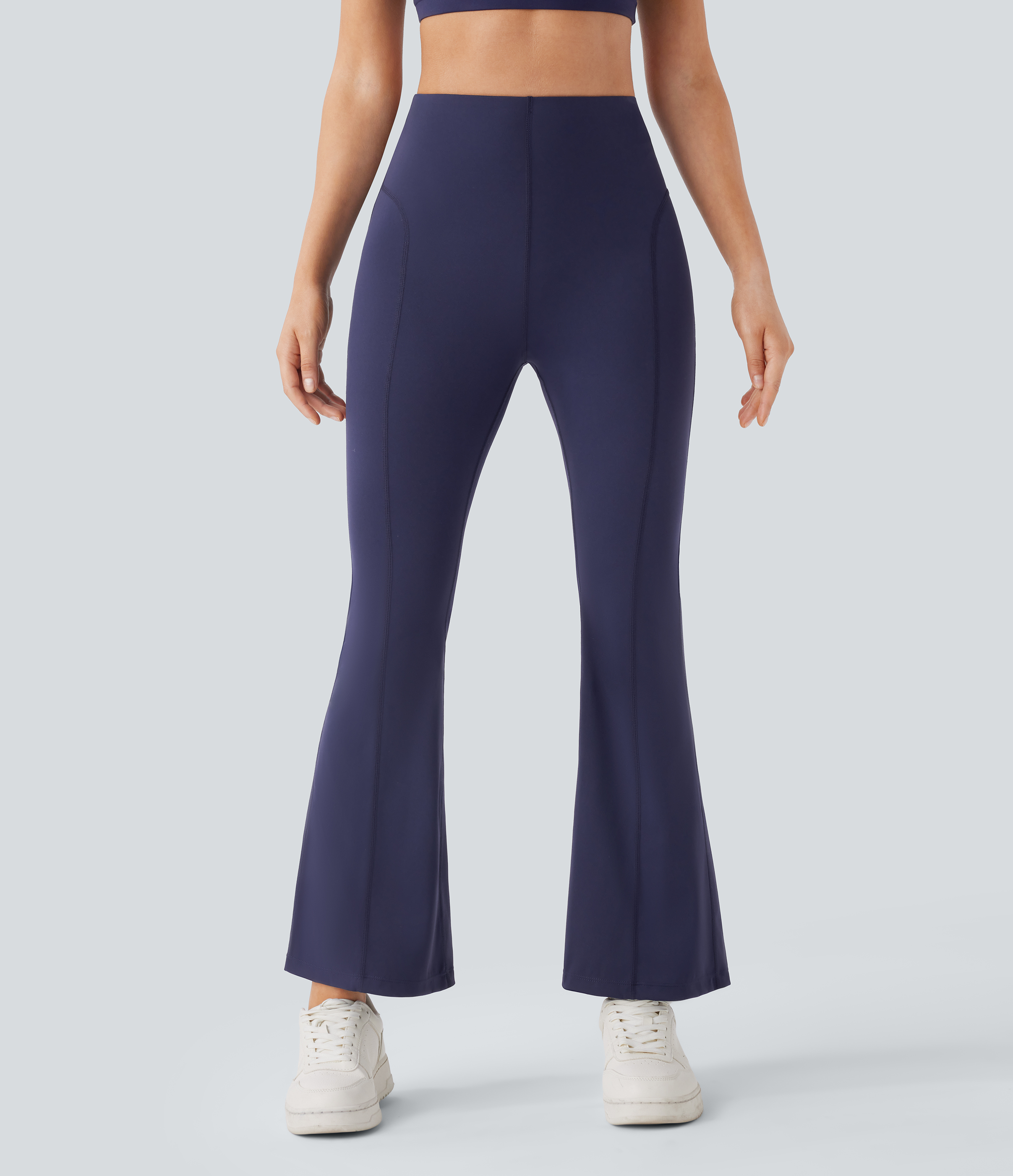 Halara High Waisted Back Pocket Slight Flare Yoga Leggings  - Patriot Blue - M(regular) gym leggings leggings with pockets 