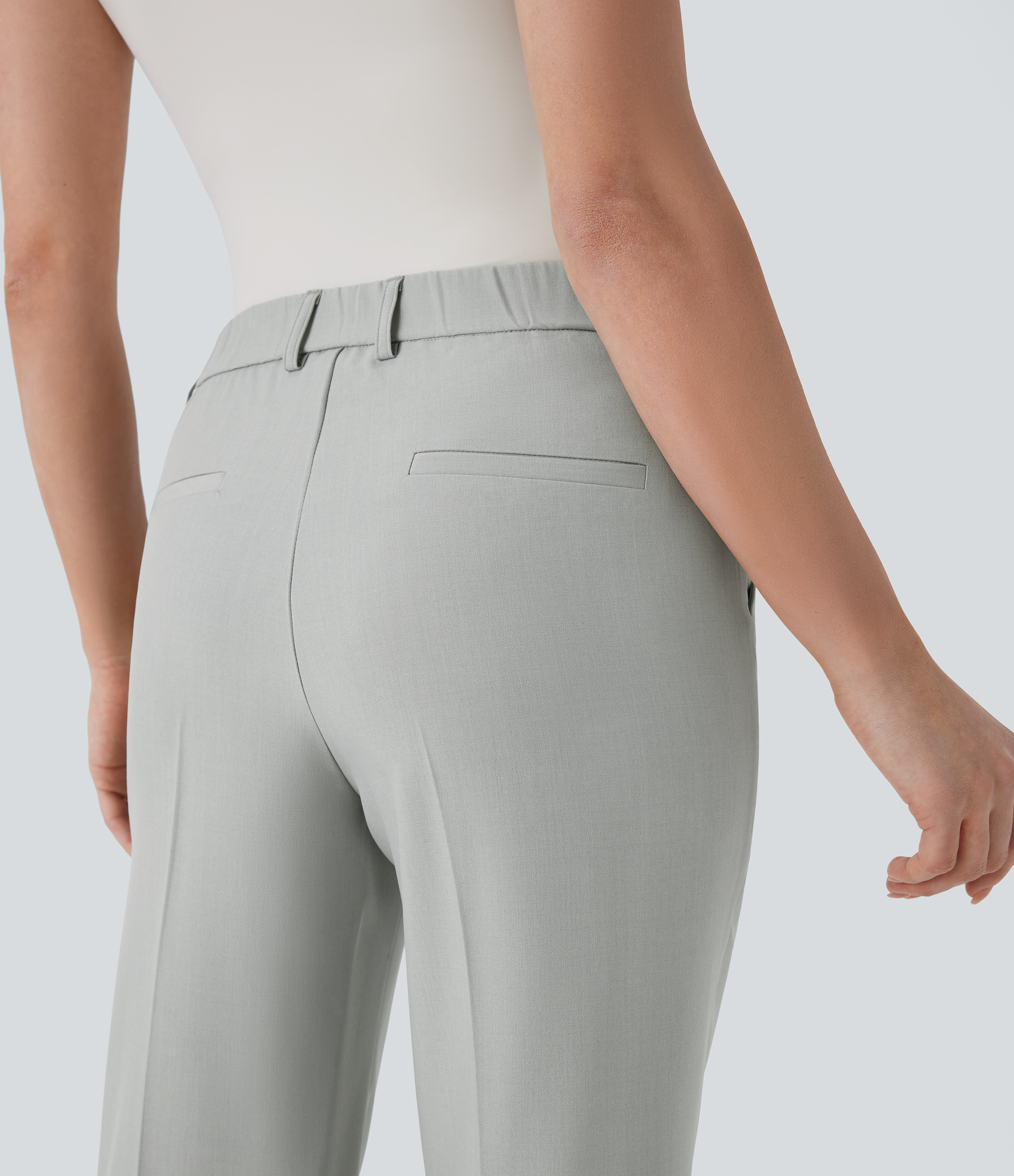 Halara Mid Rise Side Pocket Capri Work Pants  - Storm Gray - S(regular) sweatpants jogger pants stacked sweatpants cargo joggers 