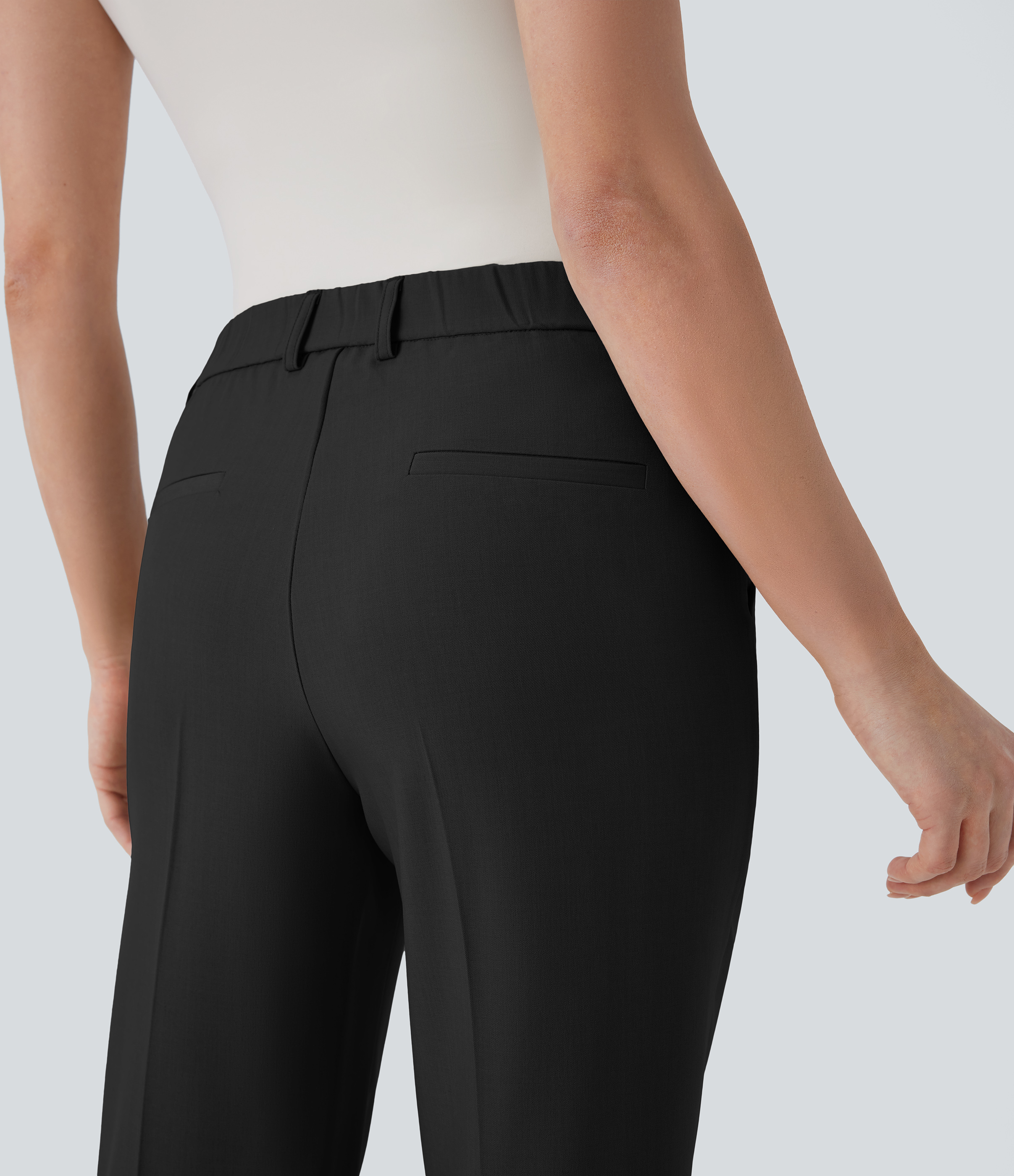 Halara Mid Rise Side Pocket Capri Work Pants  - Black - XL(regular) sweatpants jogger pants stacked sweatpants cargo joggers 