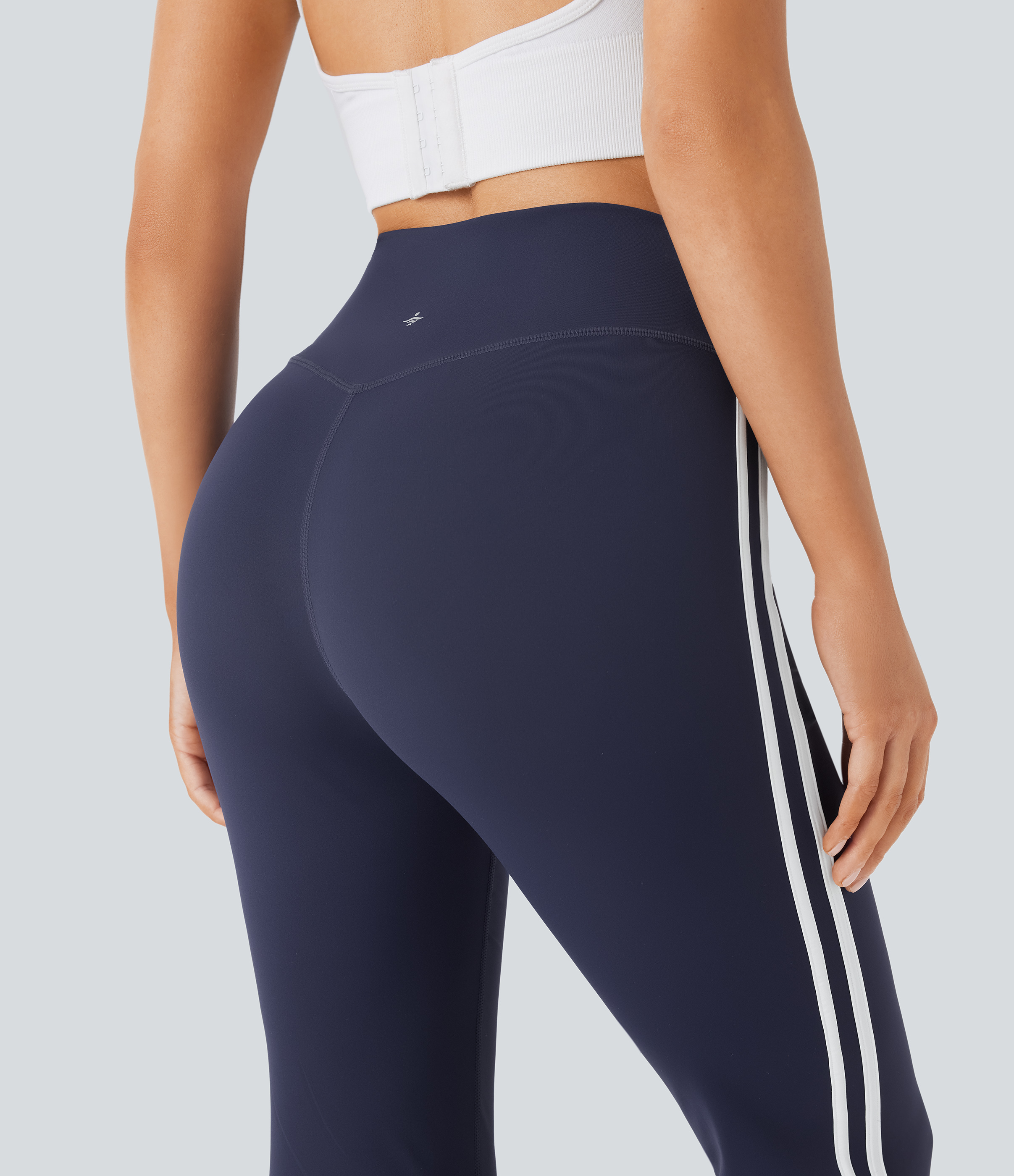 Halara Breezefulв„ў Mid Rise Crossover Color Block Flare Quick Dry Yoga Leggings  - Overture - XL gym leggings leggings with pockets 