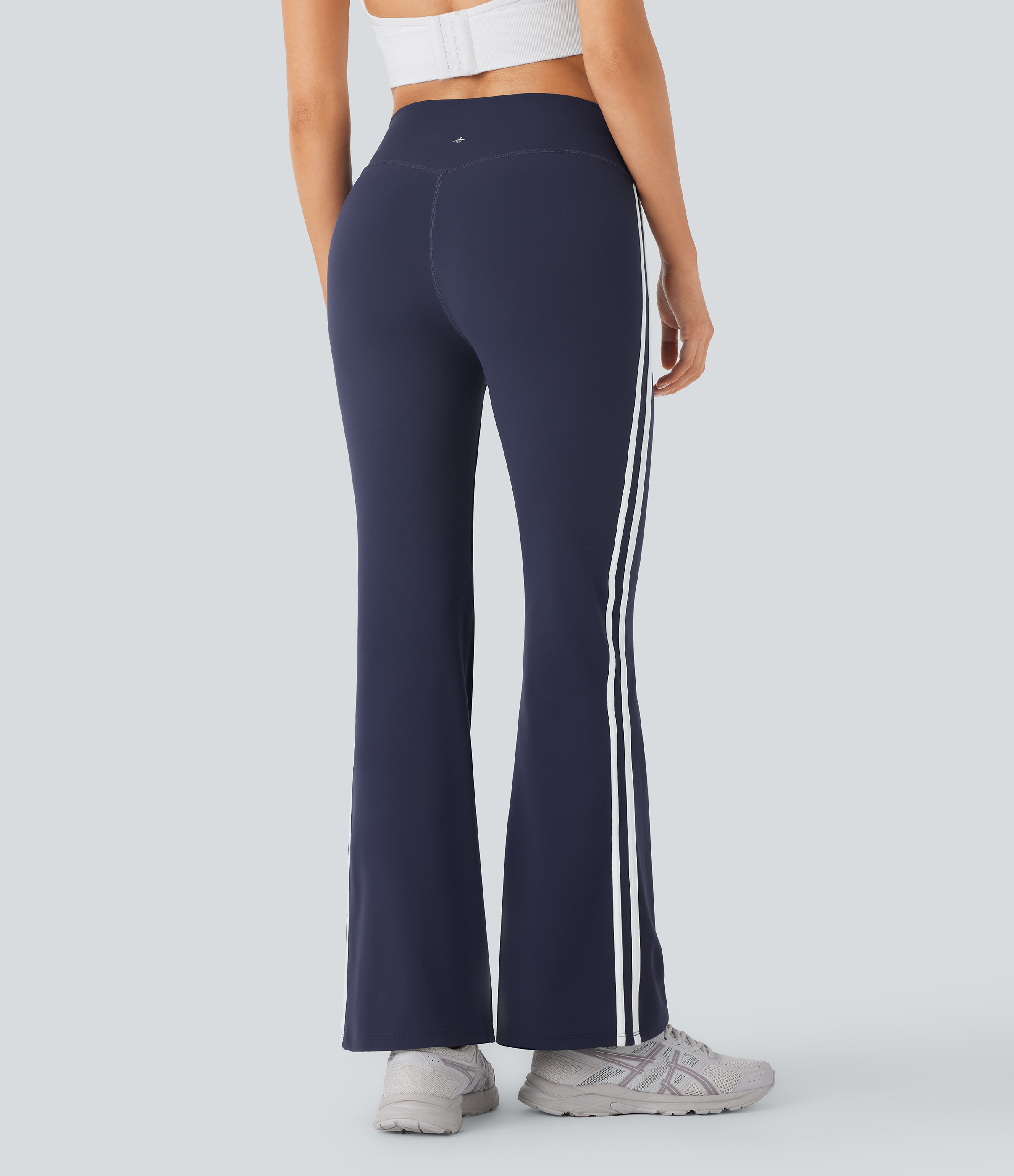 Halara Breezefulв„ў Mid Rise Crossover Color Block Flare Quick Dry Yoga Leggings  - Overture - XL gym leggings leggings with pockets 