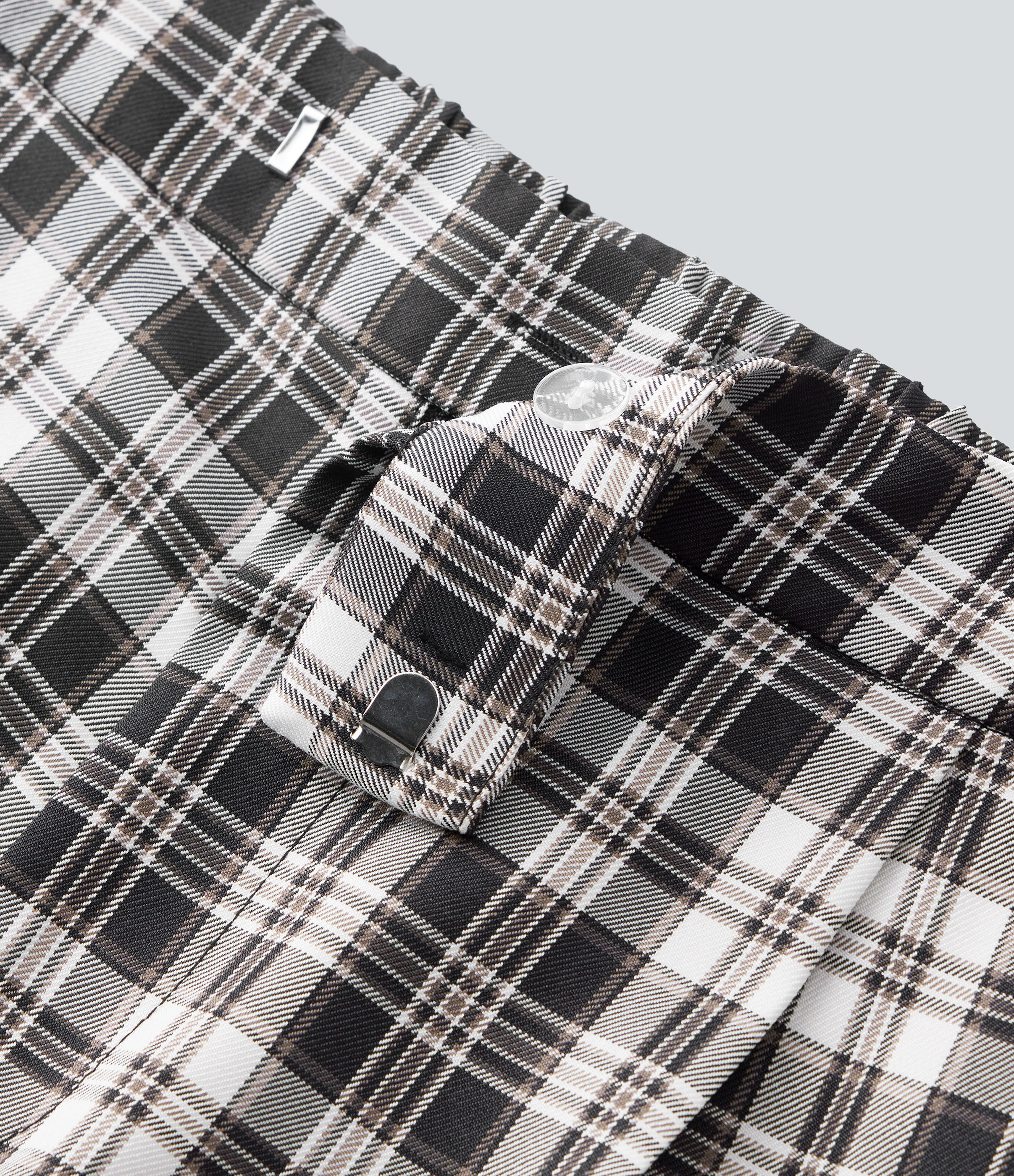 Halara High Waisted Zipper Side Pocket Wide Leg Plaid Casual Pants  - Black White Plaid - XL(regular) sweatpants jogger pants 