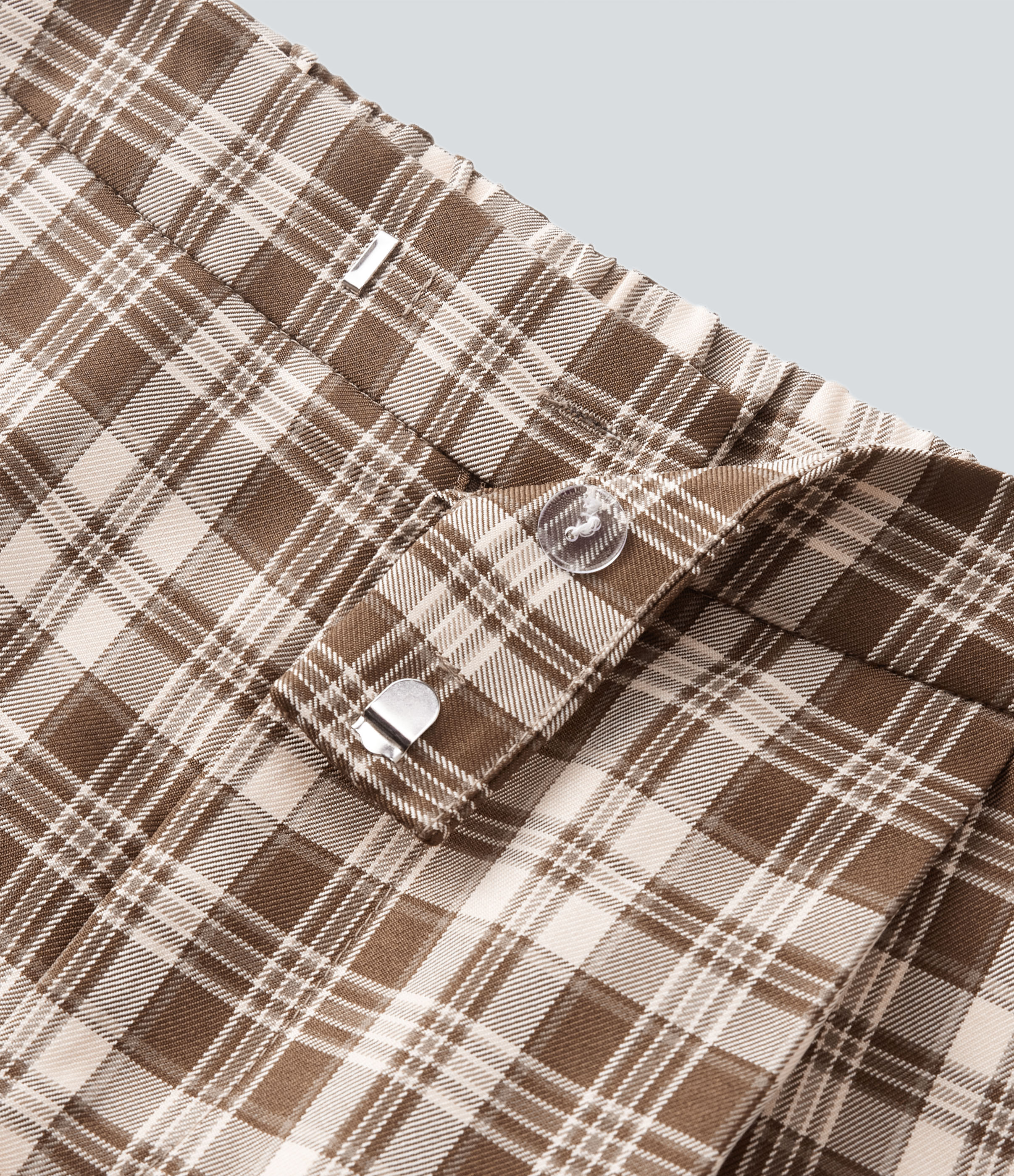 Halara High Waisted Zipper Side Pocket Wide Leg Plaid Casual Pants  - Brown White Gingham - XL(regular) sweatpants jogger pants 