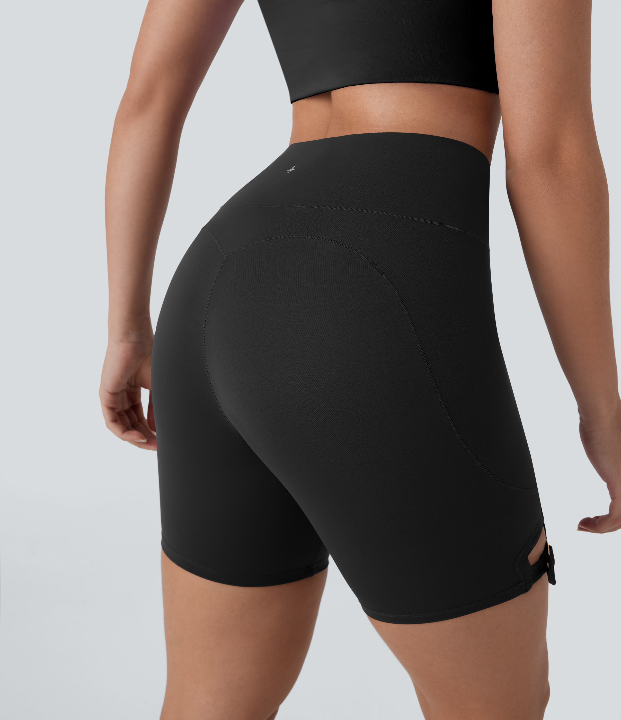 Halara Softlyzeroв„ў Airy High Waisted Side Pocket Adjustable Buckle Cool Touch Dance Biker Shorts 7``  - Black - XL biker shorts women 