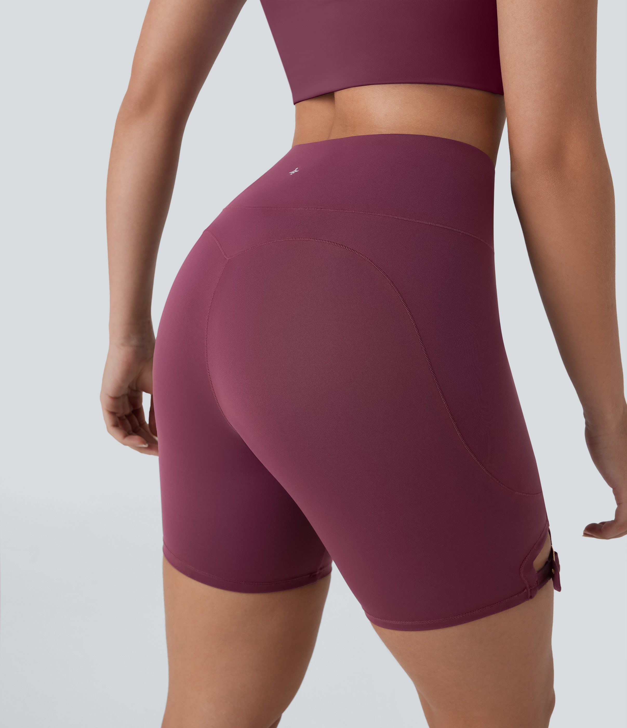 Halara Softlyzeroв„ў Airy High Waisted Side Pocket Adjustable Buckle Cool Touch Dance Biker Shorts 7``  - Fig - L biker shorts women 