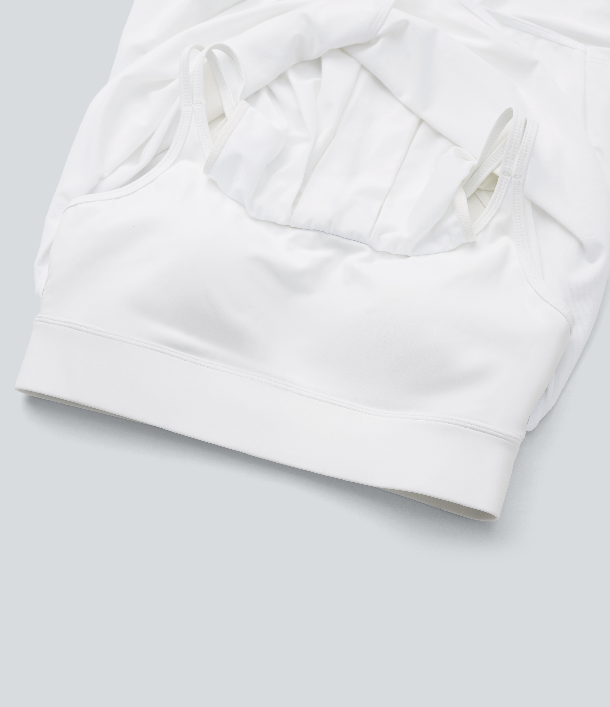 Halara Crisscross Backless Double Straps Pleated Quick Dry Yoga Cami Top Tank Top - White - XL golf tops halter top tunic tops 